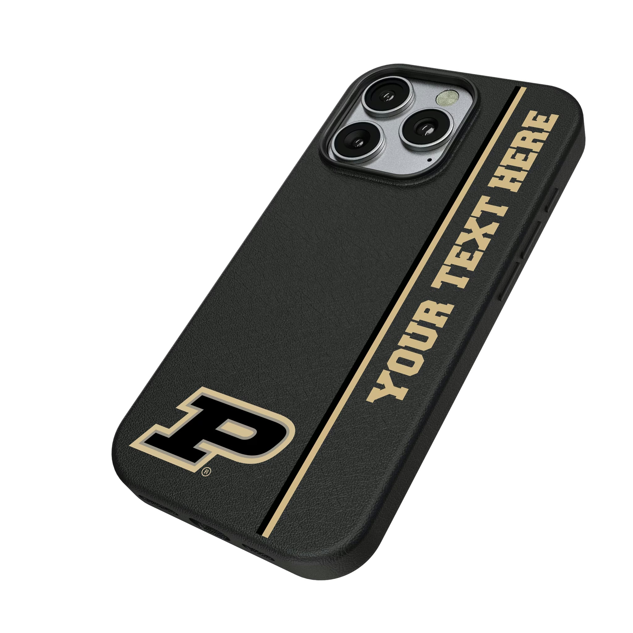 Purdue University Boilermakers Personalized Sidebard iPhone MagSafe Compatible Phone Case for Apple iPhone - Isometric View