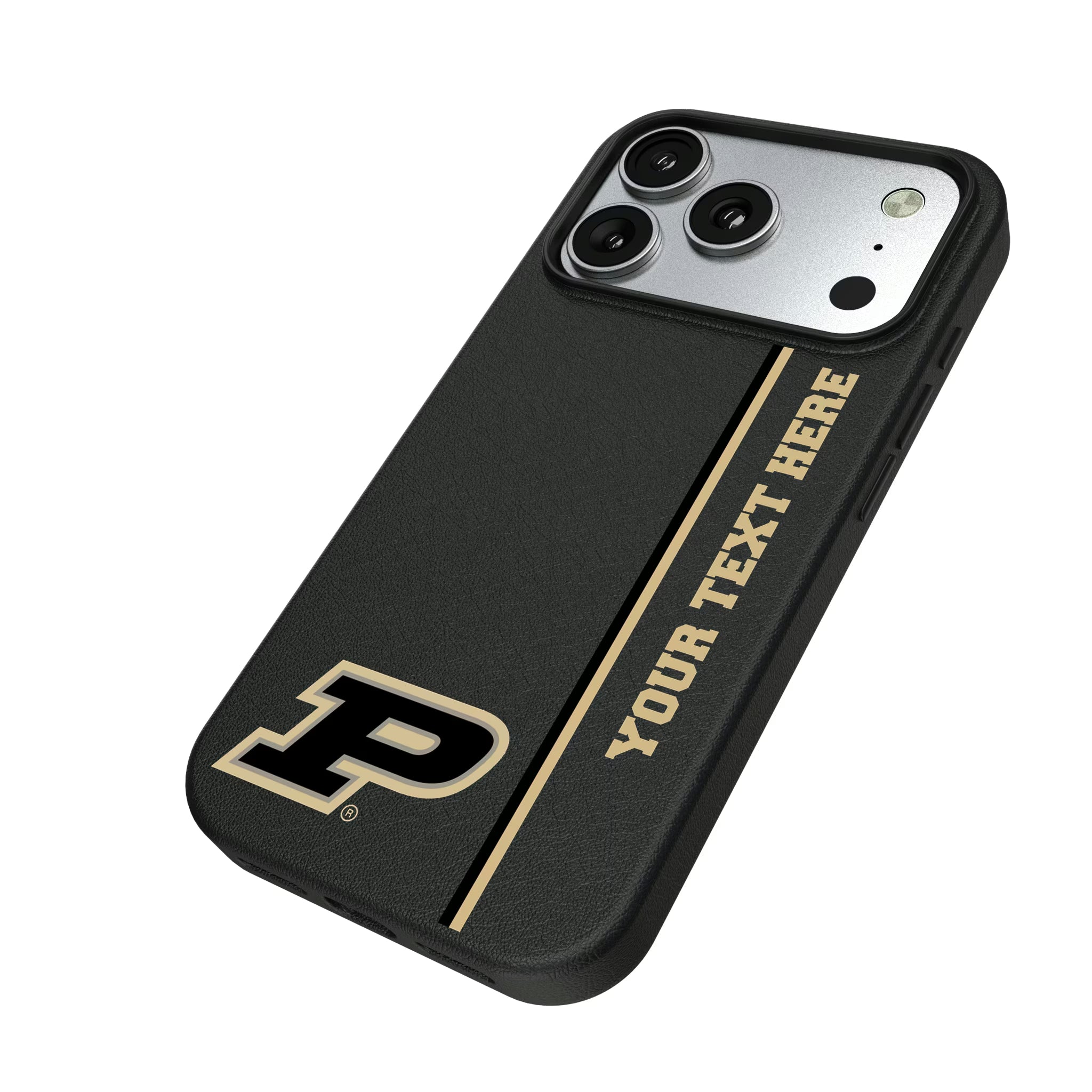 Purdue University Boilermakers Personalized Sidebard iPhone MagSafe Compatible Phone Case for Apple iPhone - Isometric View#Device_iPhone 17 Pro