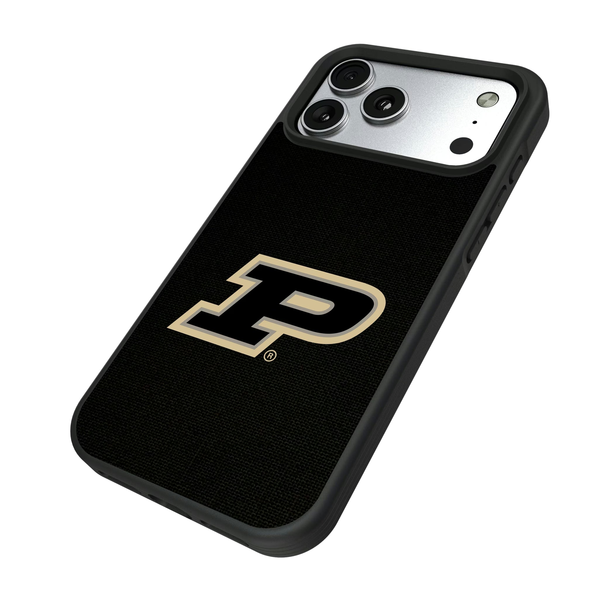 Purdue University Boilermakers Solid iPhone Bump Phone Case for Apple iPhone - Isometric View#Device_iPhone 17 Pro Max