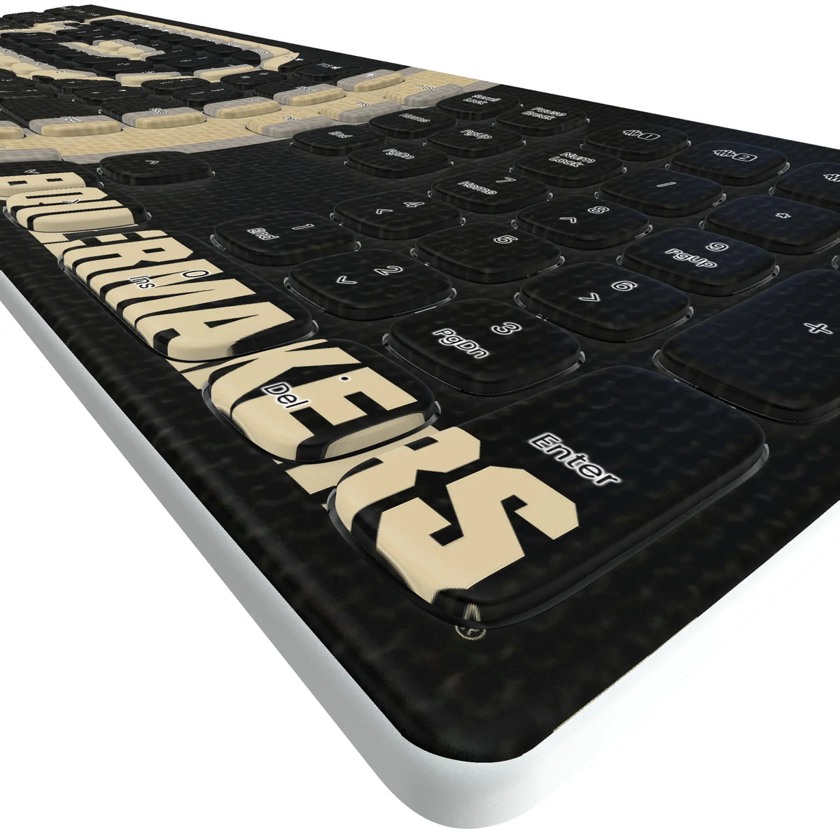 Purdue University Boilermakers Stripe KKB605 Curved Wireless Keyboard - Detail