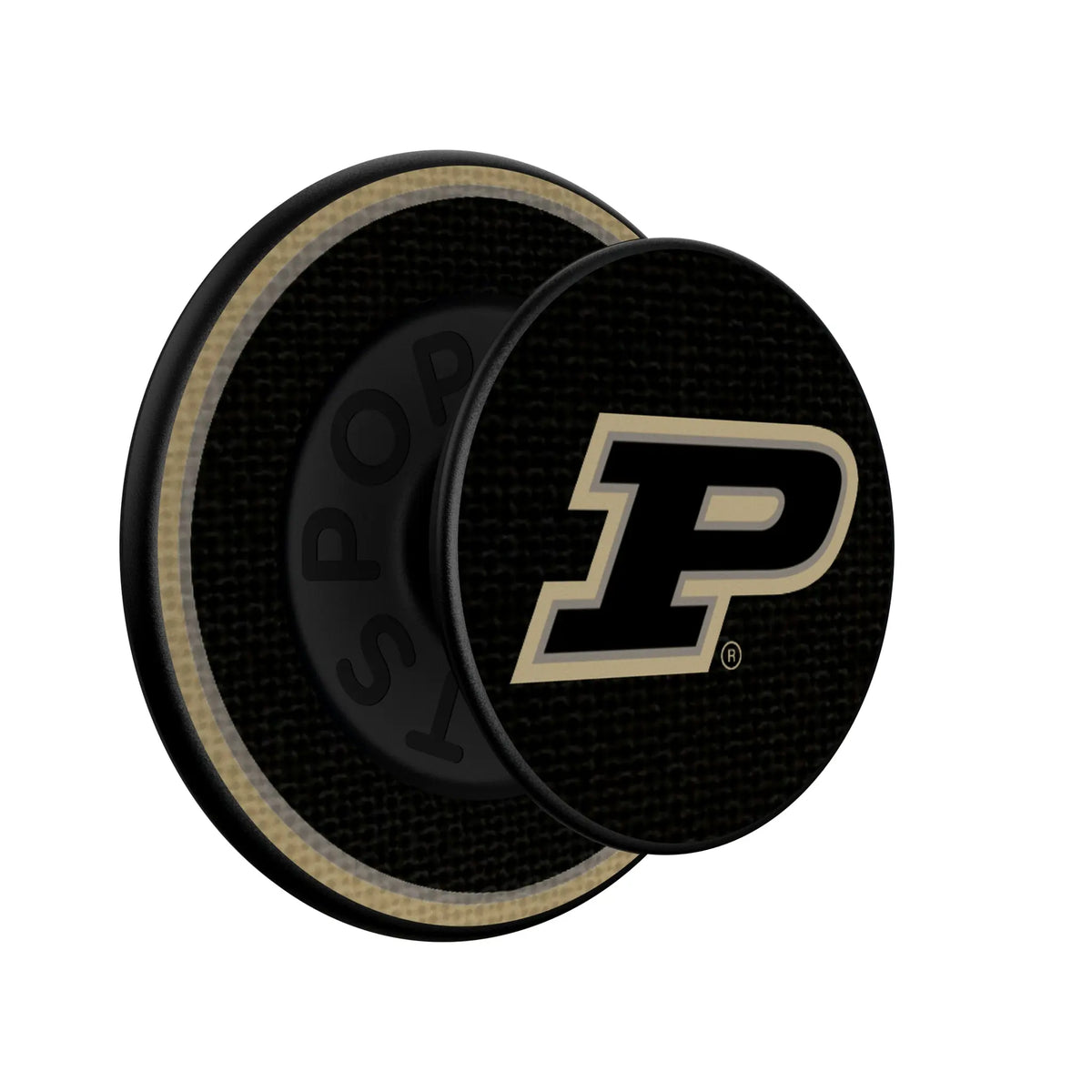 Purdue University Boilermakers Stripe Popsockets Round Magnetic - Isometric View