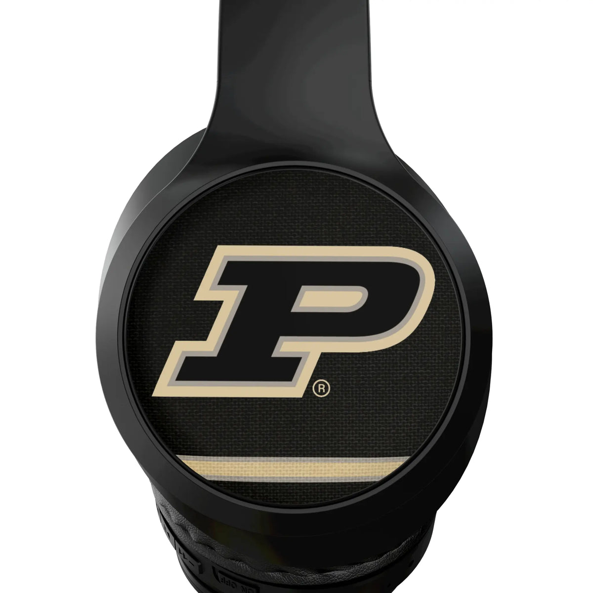 Purdue University Boilermakers Stripe Wireless Over-Ear Headphones With Case - Detail
