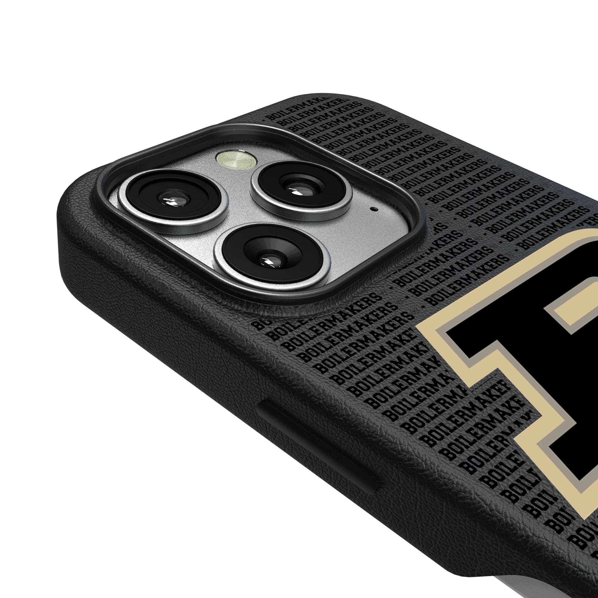 Purdue University Boilermakers Text Backdrop iPhone MagSafe Compatible Phone Case for Apple iPhone - Detail