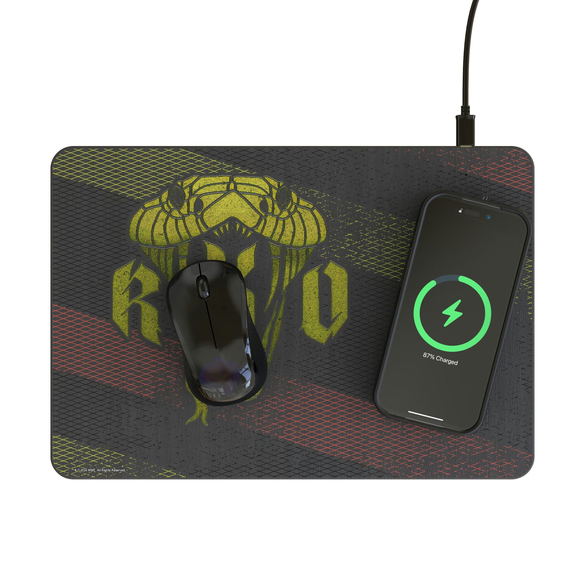Randy Orton Steel 15-Watt Wireless Charger and Mouse Pad - Lifestyle