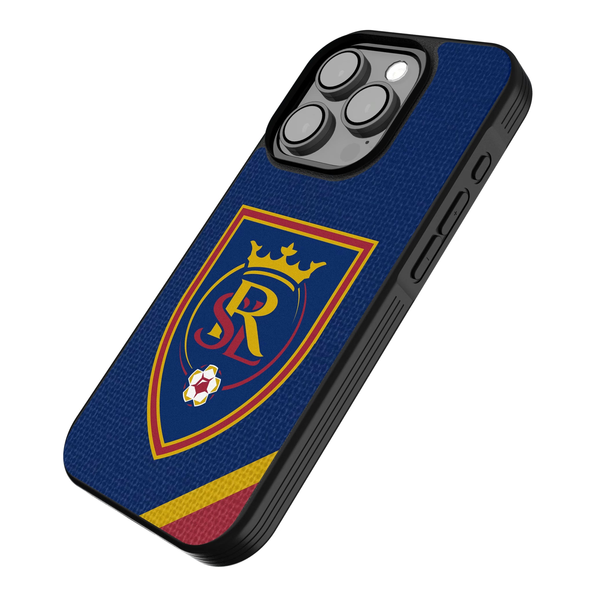 Real Salt Lake Diagonal Stripe iPhone Bump Phone Case for Apple iPhone - Isometric View