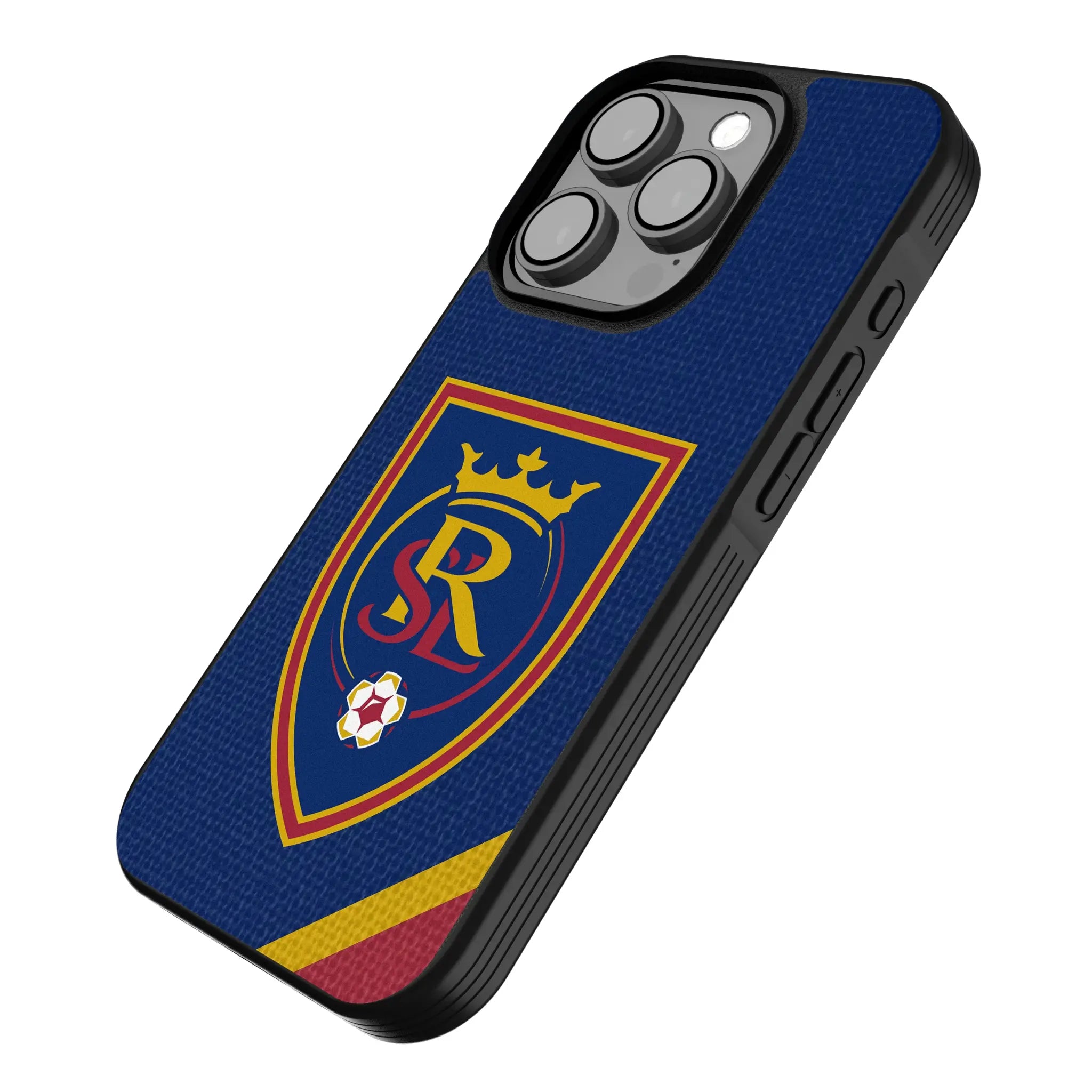 Real Salt Lake Diagonal Stripe iPhone Bump Phone Case for Apple iPhone - Isometric View