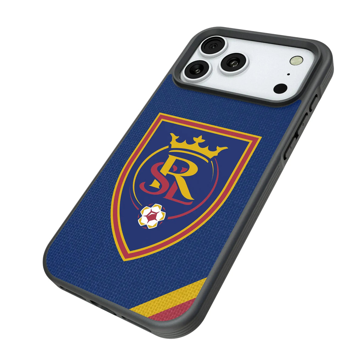 Real Salt Lake Diagonal Stripe iPhone Bump Phone Case for Apple iPhone - Isometric View#Device_iPhone 18 Pro Max