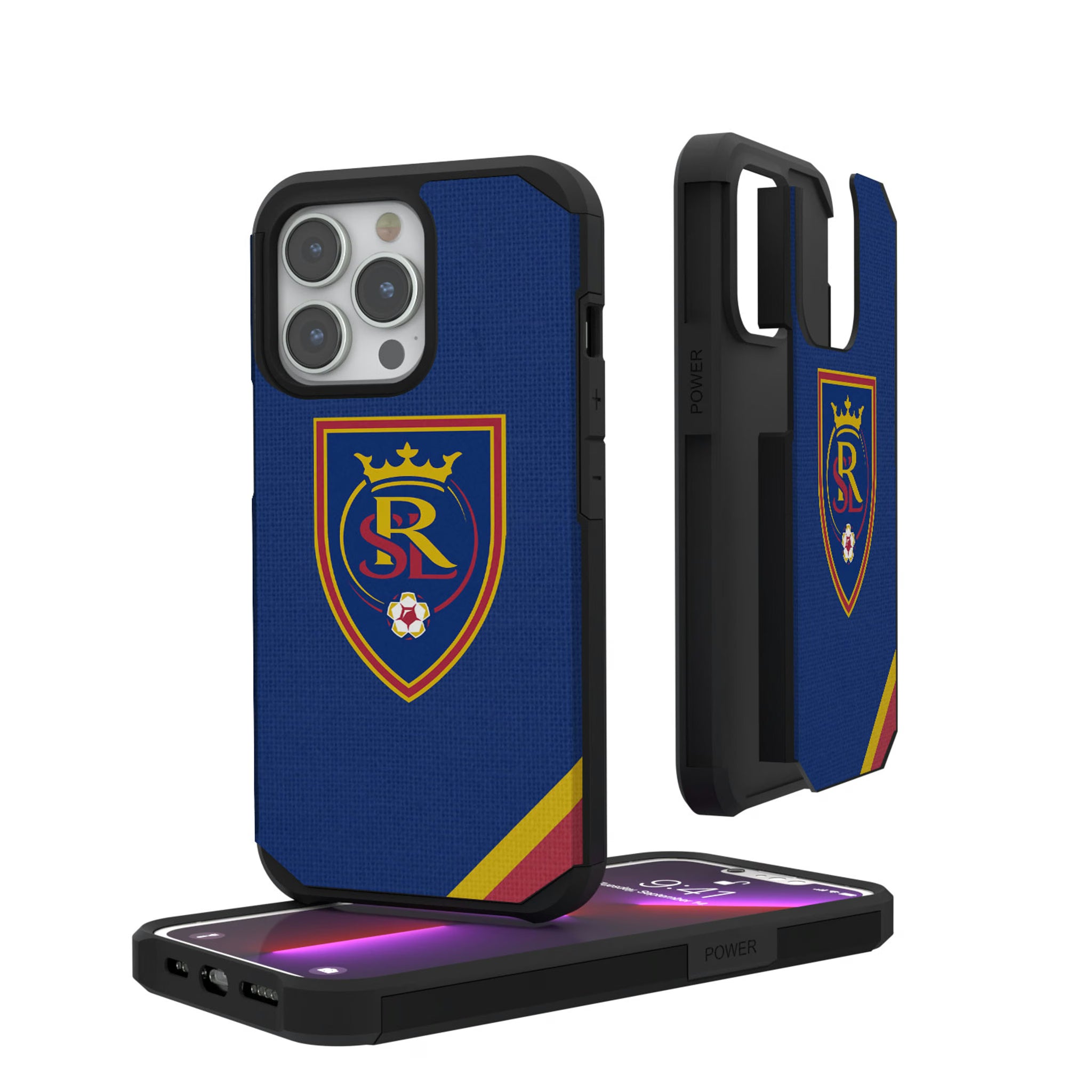 Real Salt Lake Diagonal Stripe iPhone Rugged Phone Case for Apple iPhone