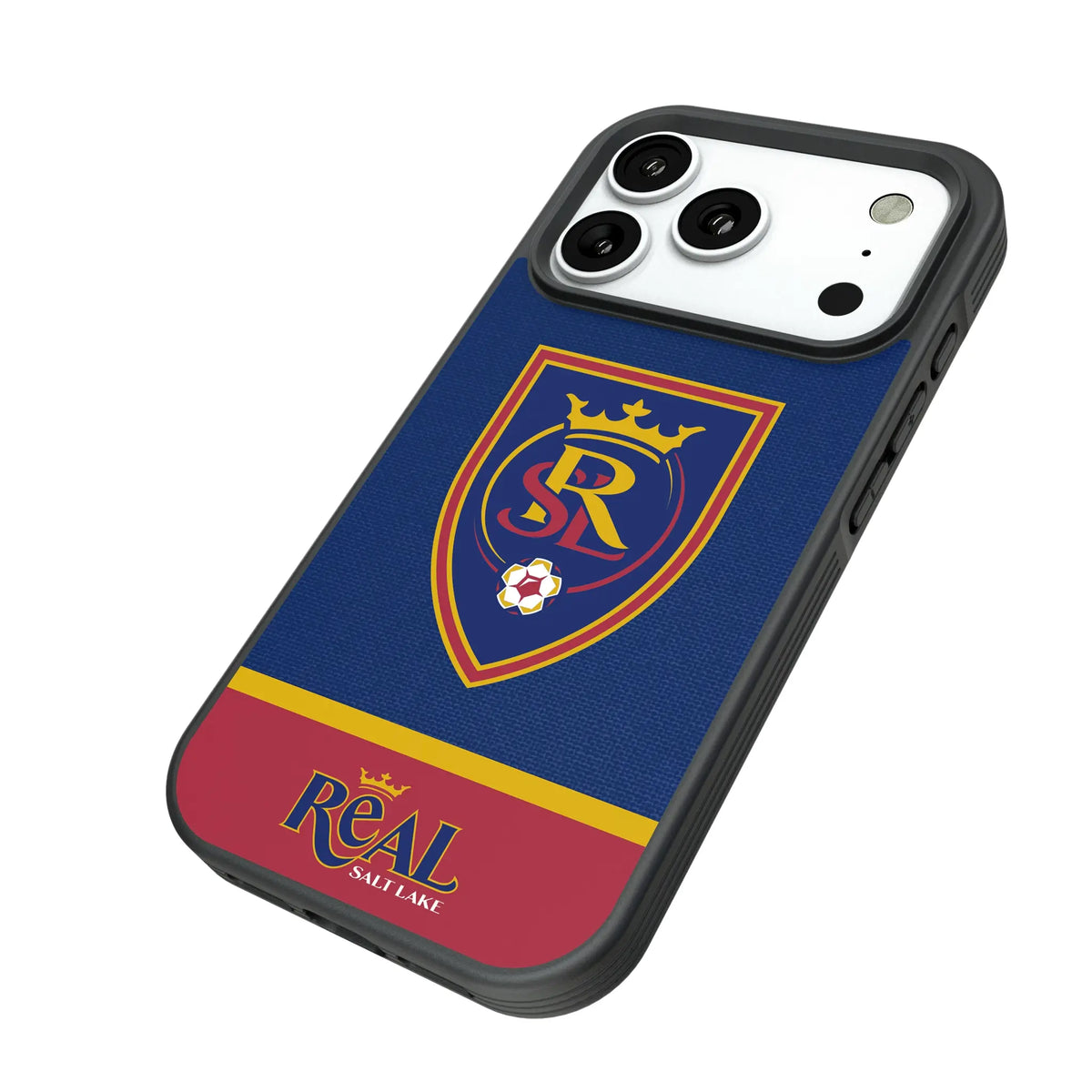 Real Salt Lake Endzone Solid iPhone Bump Phone Case for Apple iPhone - Isometric View#Device_iPhone 18 Pro