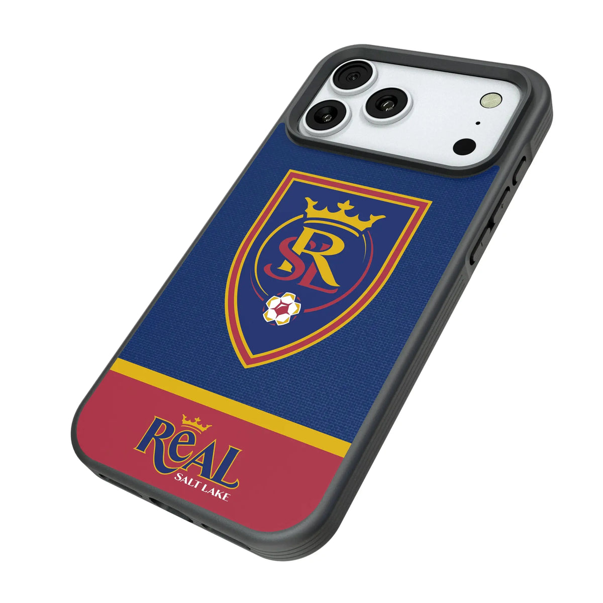 Real Salt Lake Endzone Solid iPhone Bump Phone Case for Apple iPhone - Isometric View#Device_iPhone 18 Pro Max