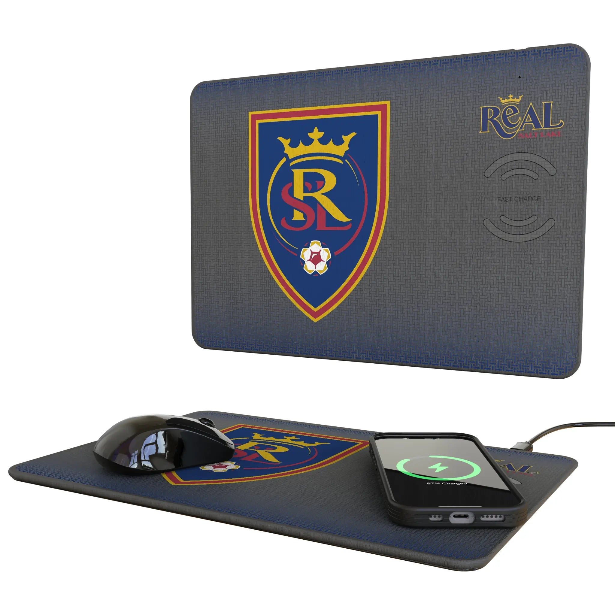 Real Salt Lake Linen 15-Watt Wireless Charger and Mouse Pad