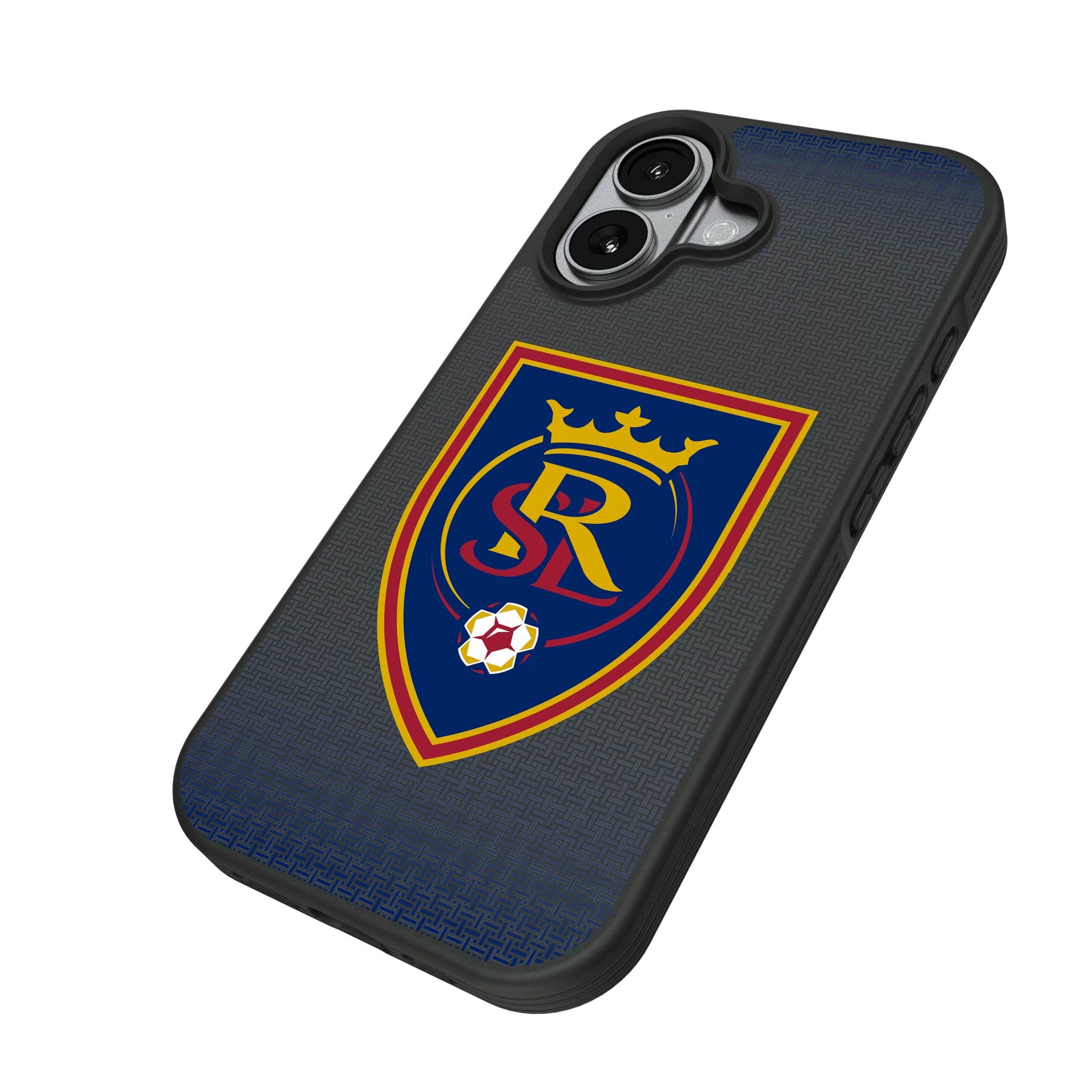 Real Salt Lake Linen iPhone Bump Phone Case for Apple iPhone - Isometric View#Device_iPhone 17