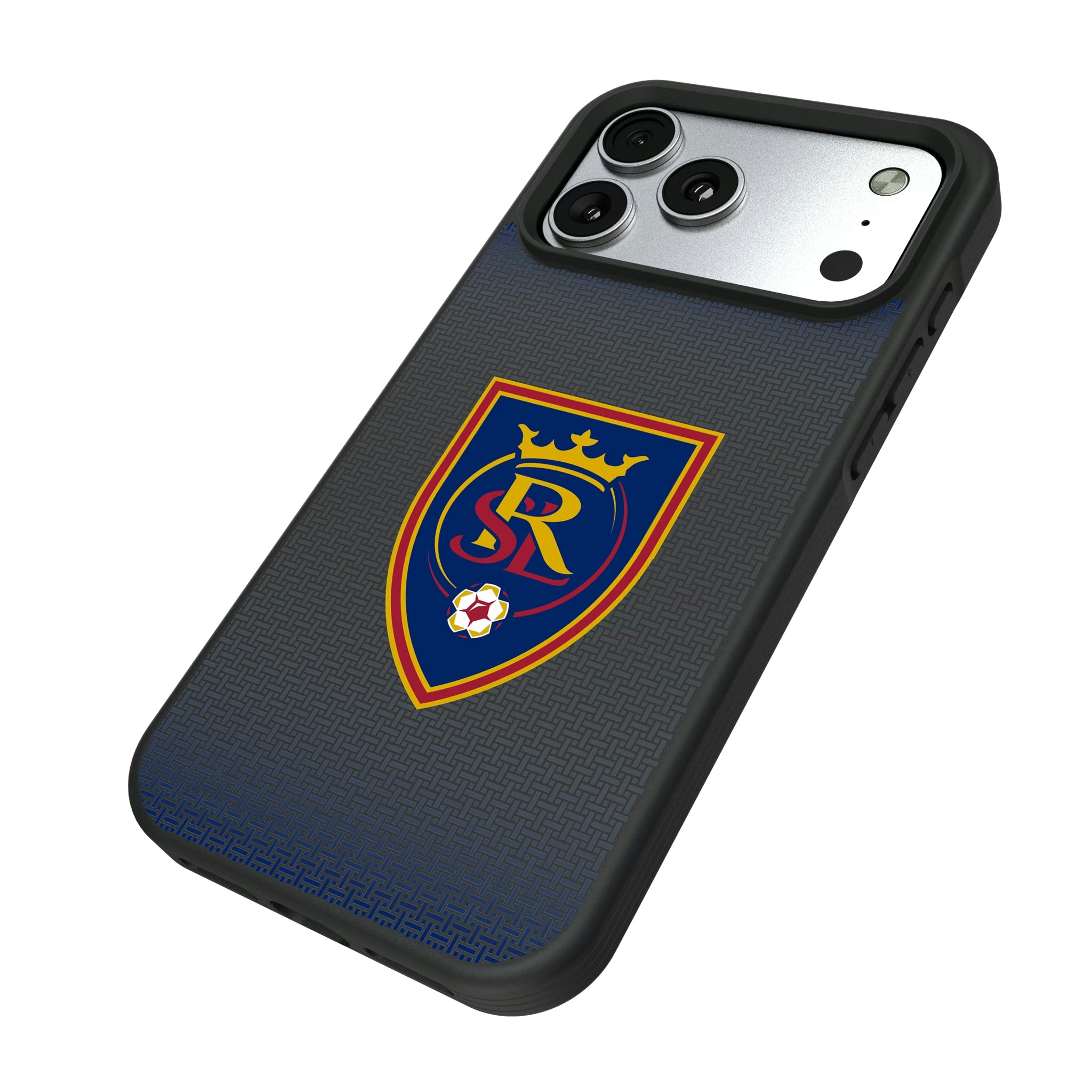 Real Salt Lake Linen iPhone Bump Phone Case for Apple iPhone - Isometric View#Device_iPhone 17 Pro Max