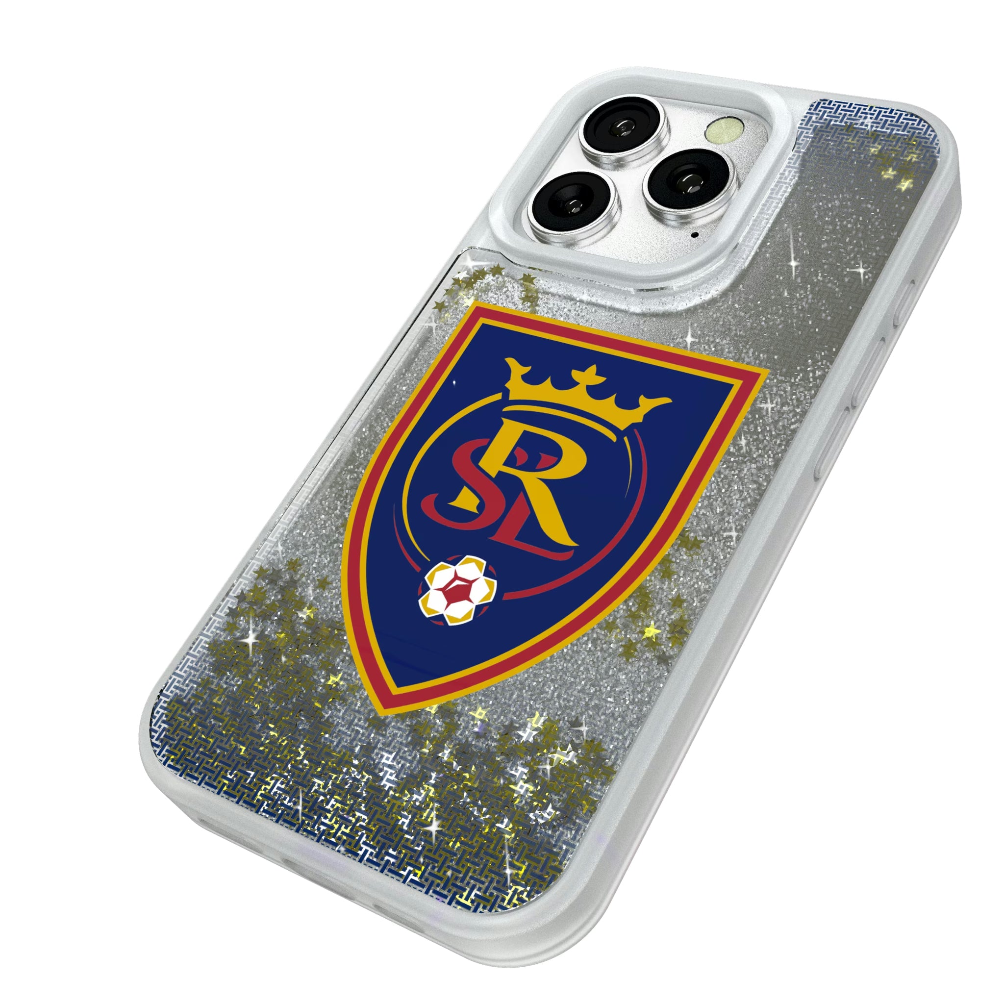 Real Salt Lake Linen iPhone Glitter Phone Case for Apple iPhone - Isometric View#Device_iPhone 16 Pro