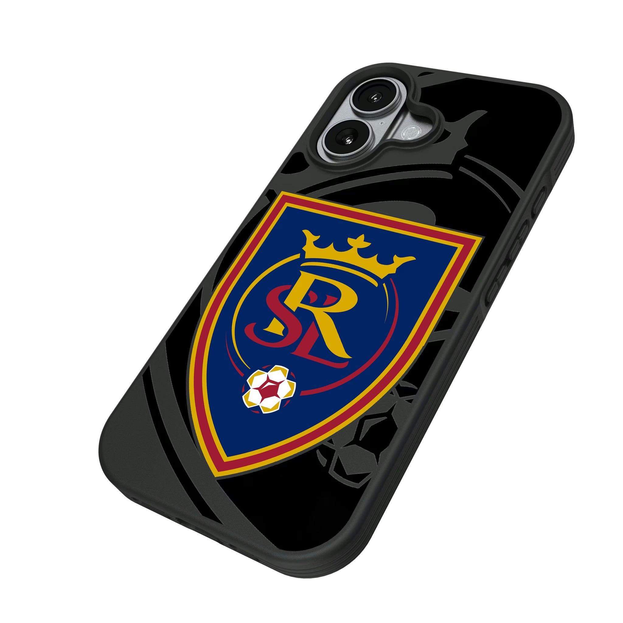 Real Salt Lake Monocolor Tilt iPhone Bump Phone Case for Apple iPhone - Isometric View#Device_iPhone 17