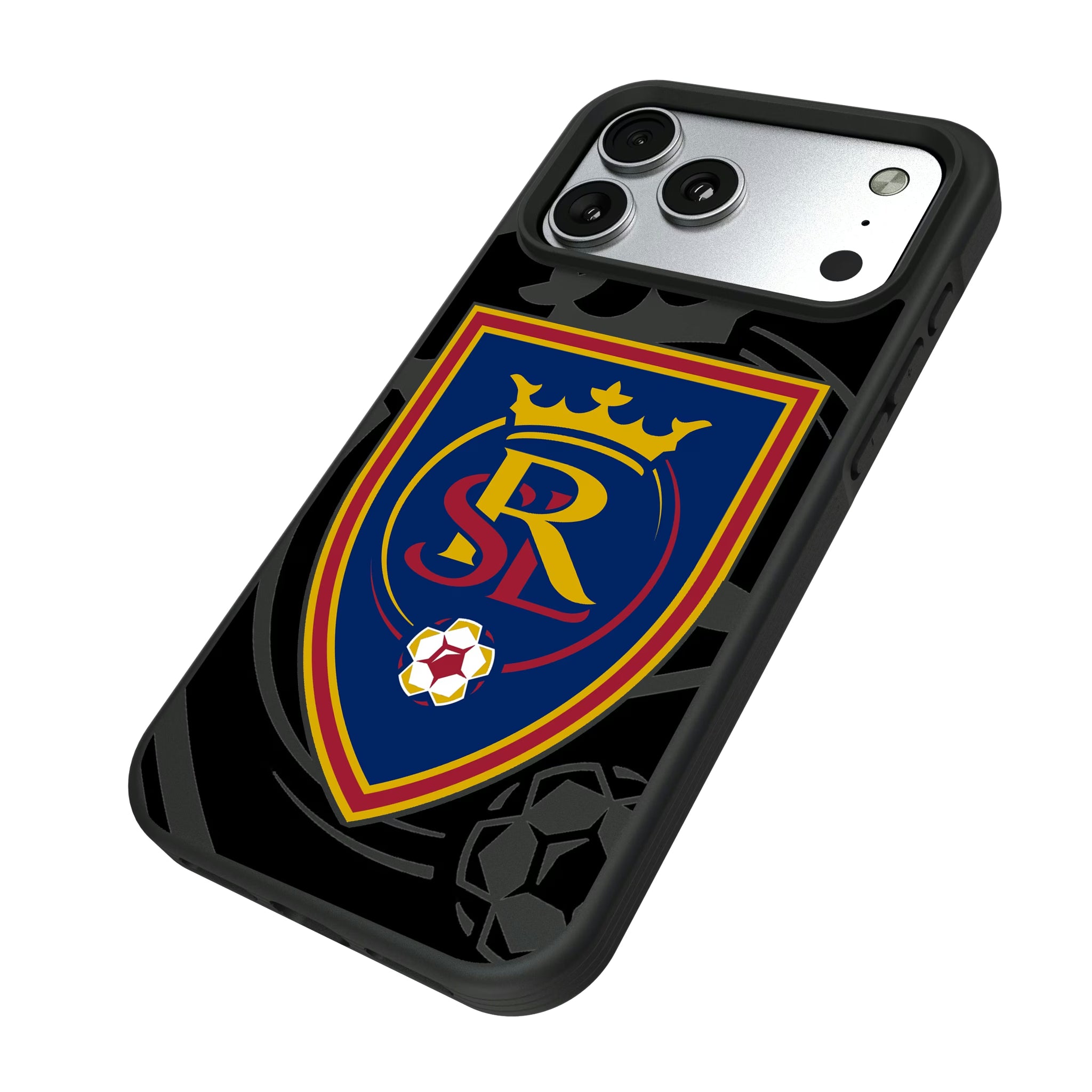 Real Salt Lake Monocolor Tilt iPhone Bump Phone Case for Apple iPhone - Isometric View#Device_iPhone 17 Pro Max
