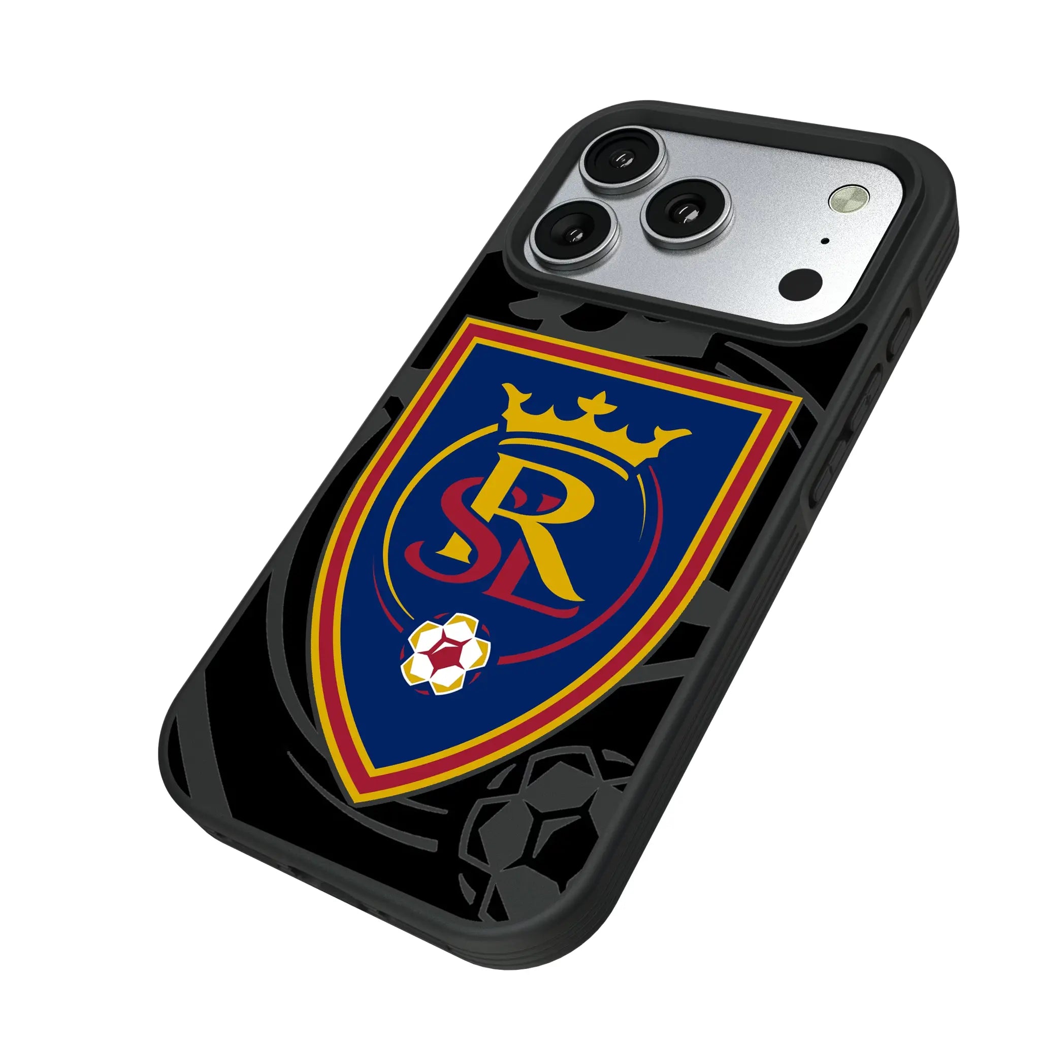 Real Salt Lake Monocolor Tilt iPhone Bump Phone Case for Apple iPhone - Isometric View#Device_iPhone 17 Pro