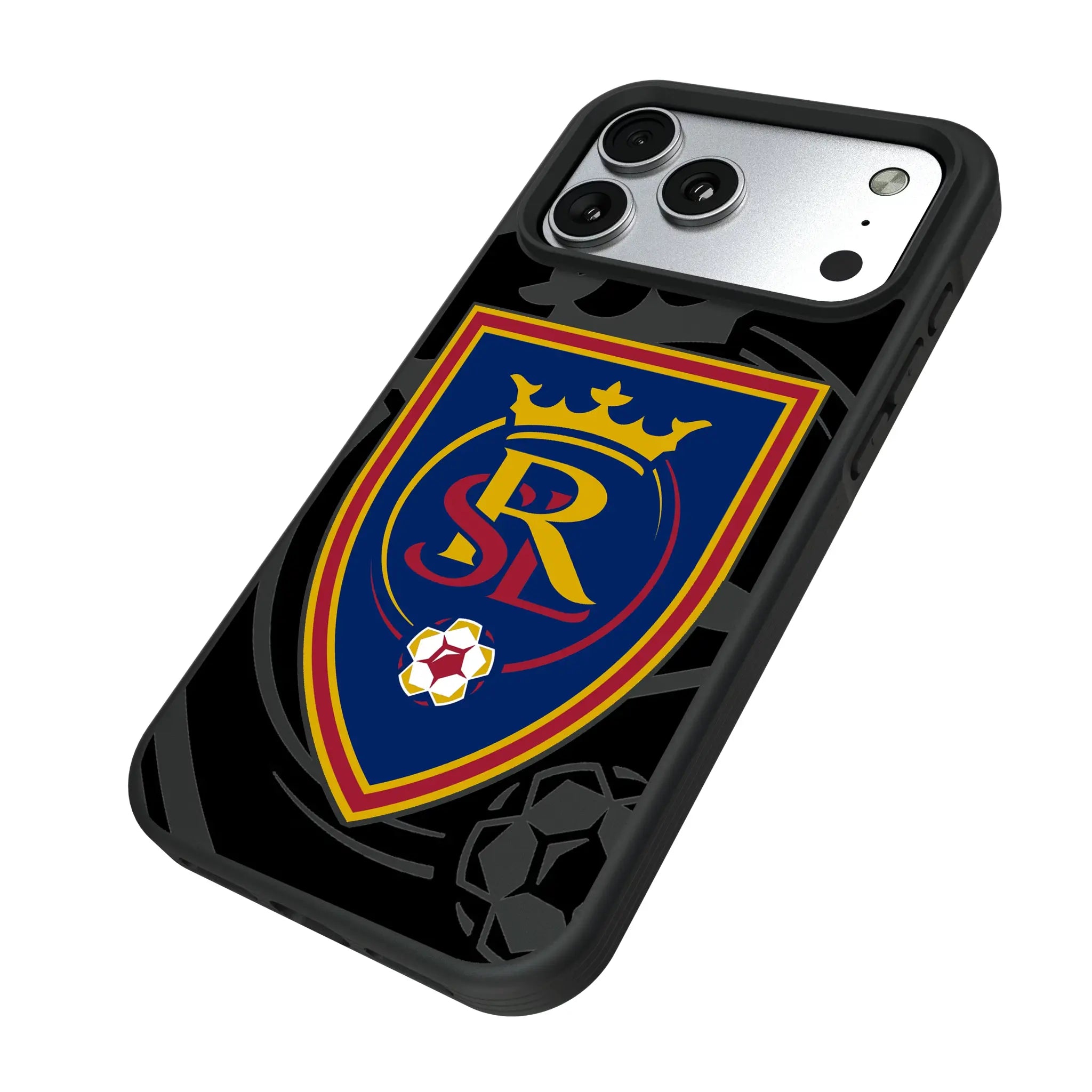 Real Salt Lake Monocolor Tilt iPhone Bump Phone Case for Apple iPhone - Isometric View#Device_iPhone 17 Pro Max