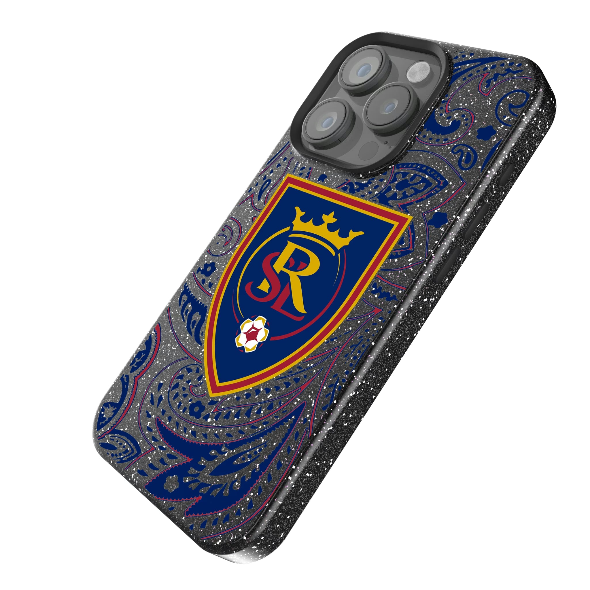Real Salt Lake Paisley iPhone Bling Phone Case for Apple iPhone - Isometric View