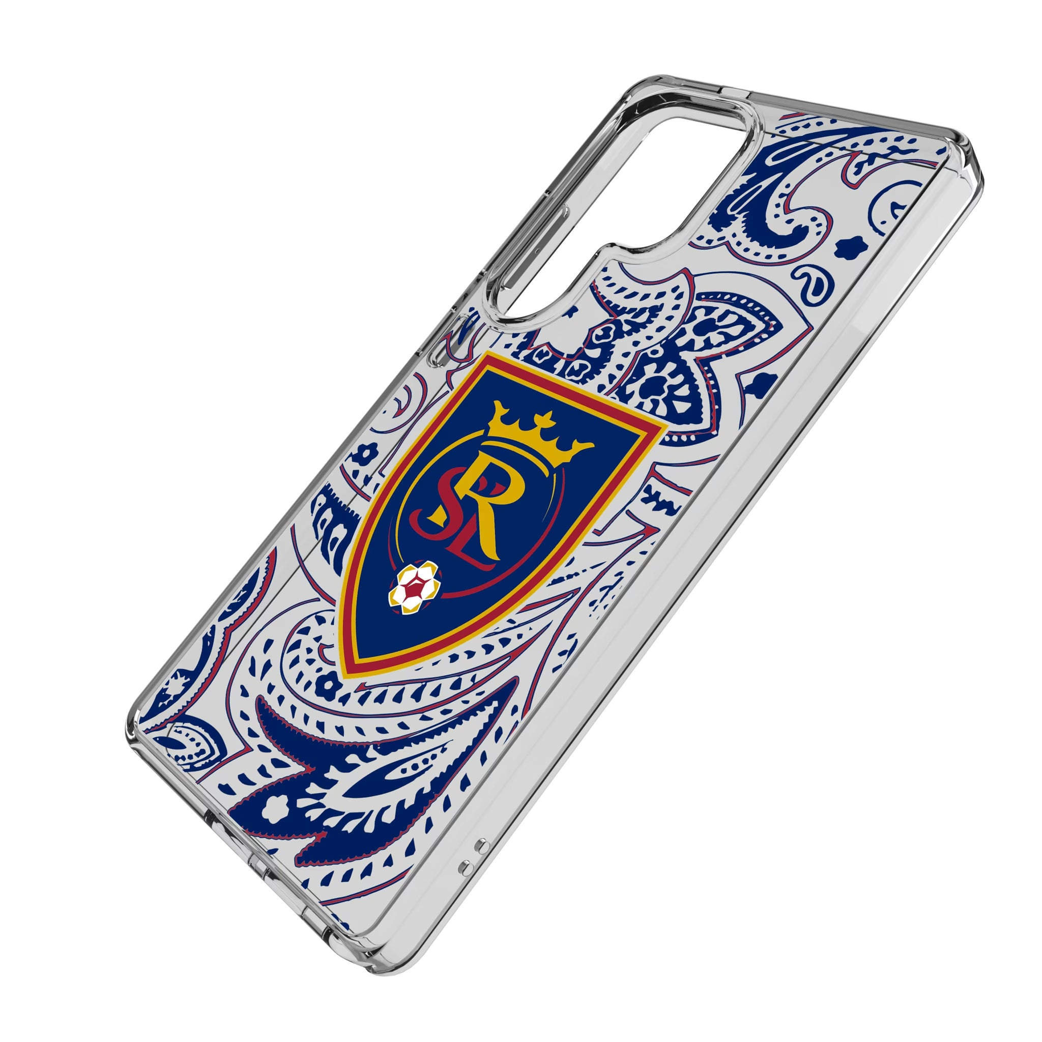 Real Salt Lake Paisley Galaxy Clear Phone Case for Samsung Galaxy - Isometric View