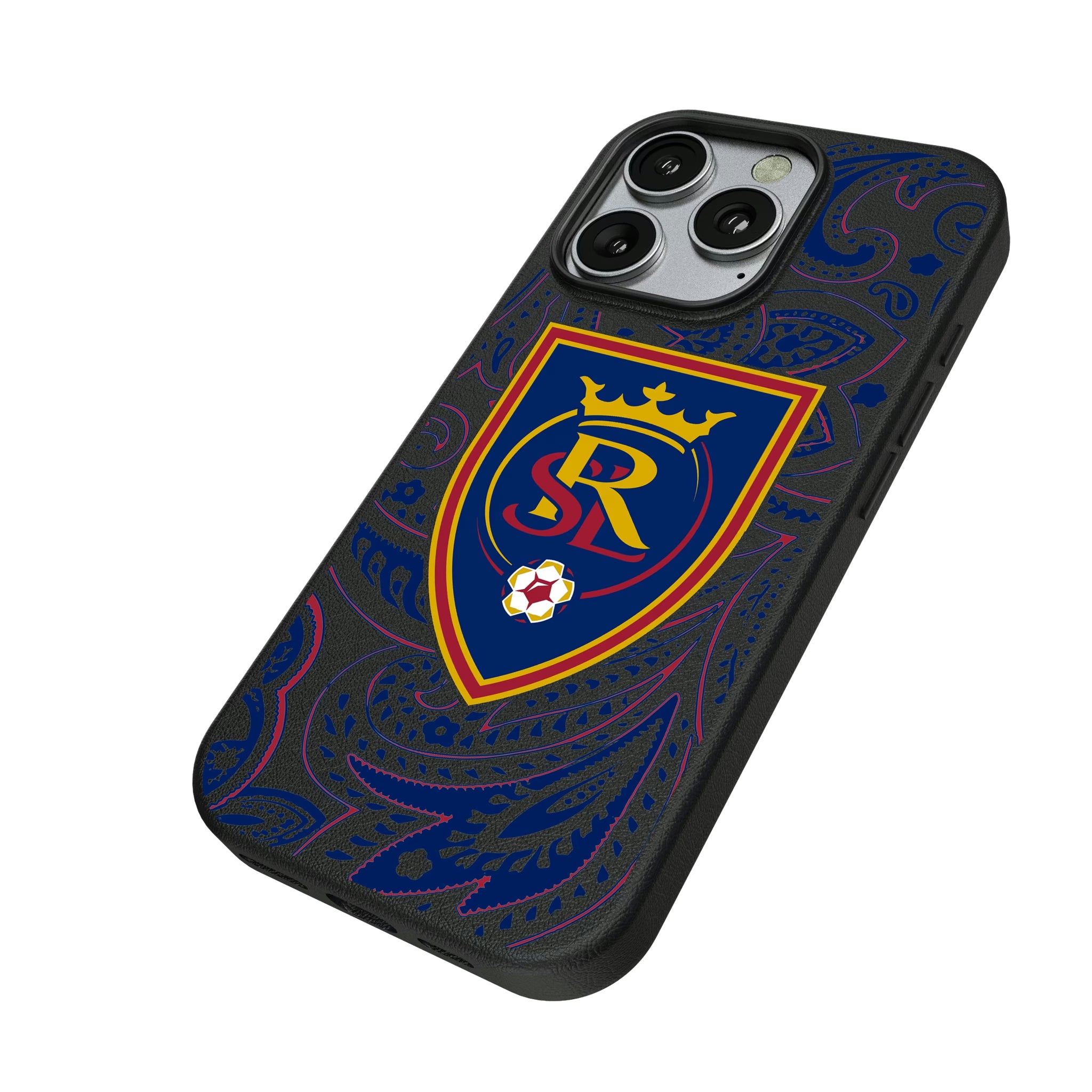 Real Salt Lake Paisley iPhone MagSafe Compatible Phone Case for Apple iPhone - Isometric View