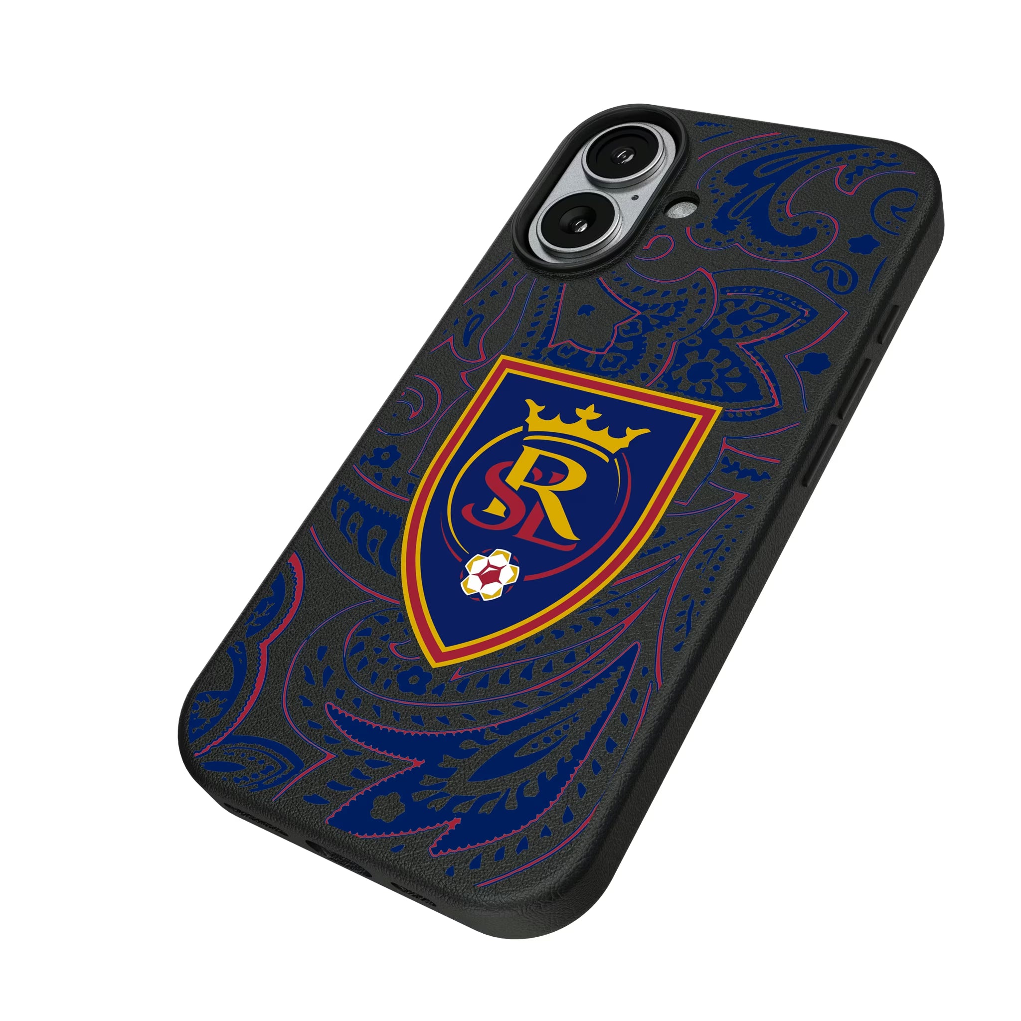 Real Salt Lake Paisley iPhone MagSafe Compatible Phone Case for Apple iPhone - Isometric View#Device_iPhone 17