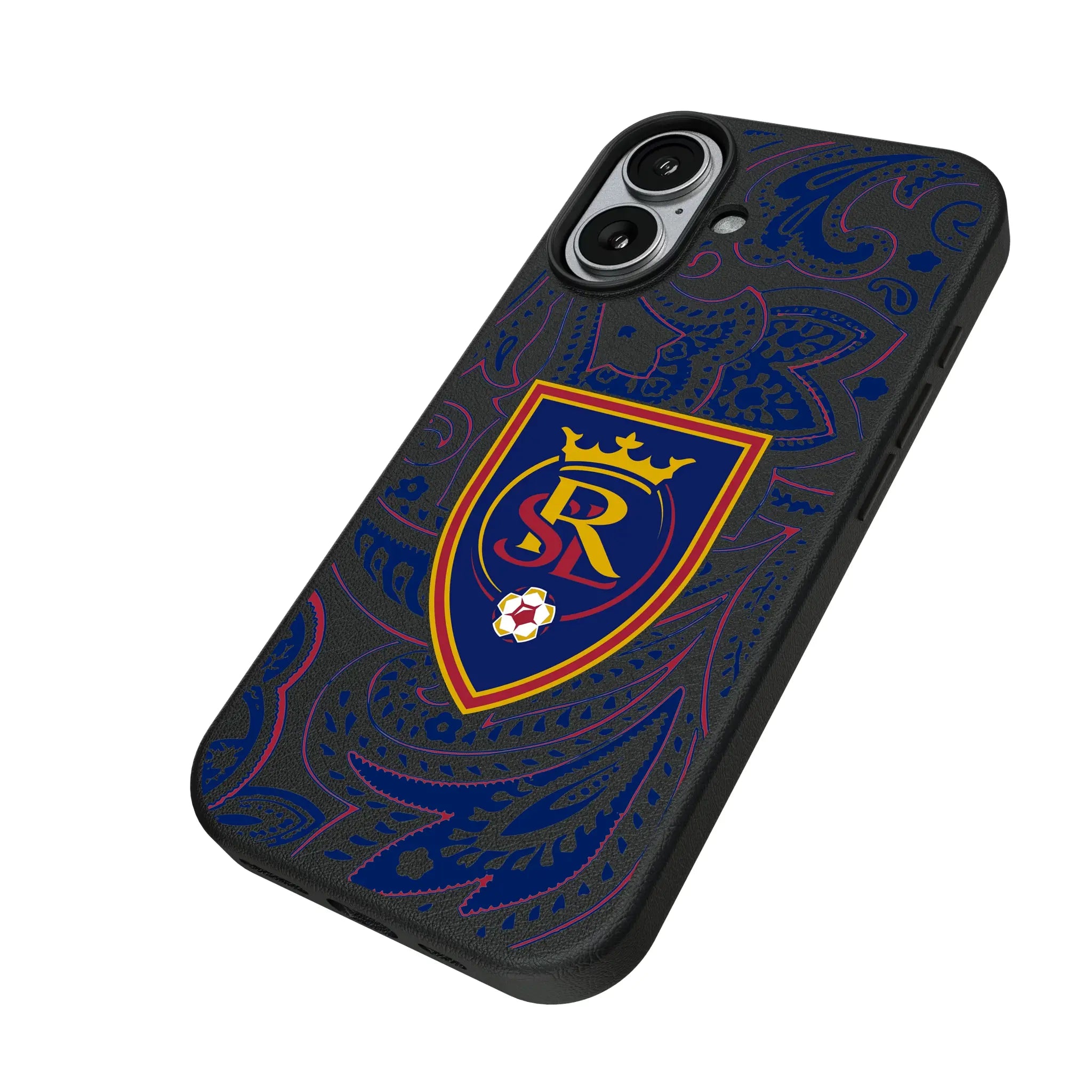 Real Salt Lake Paisley iPhone MagSafe Compatible Phone Case for Apple iPhone - Isometric View#Device_iPhone 17