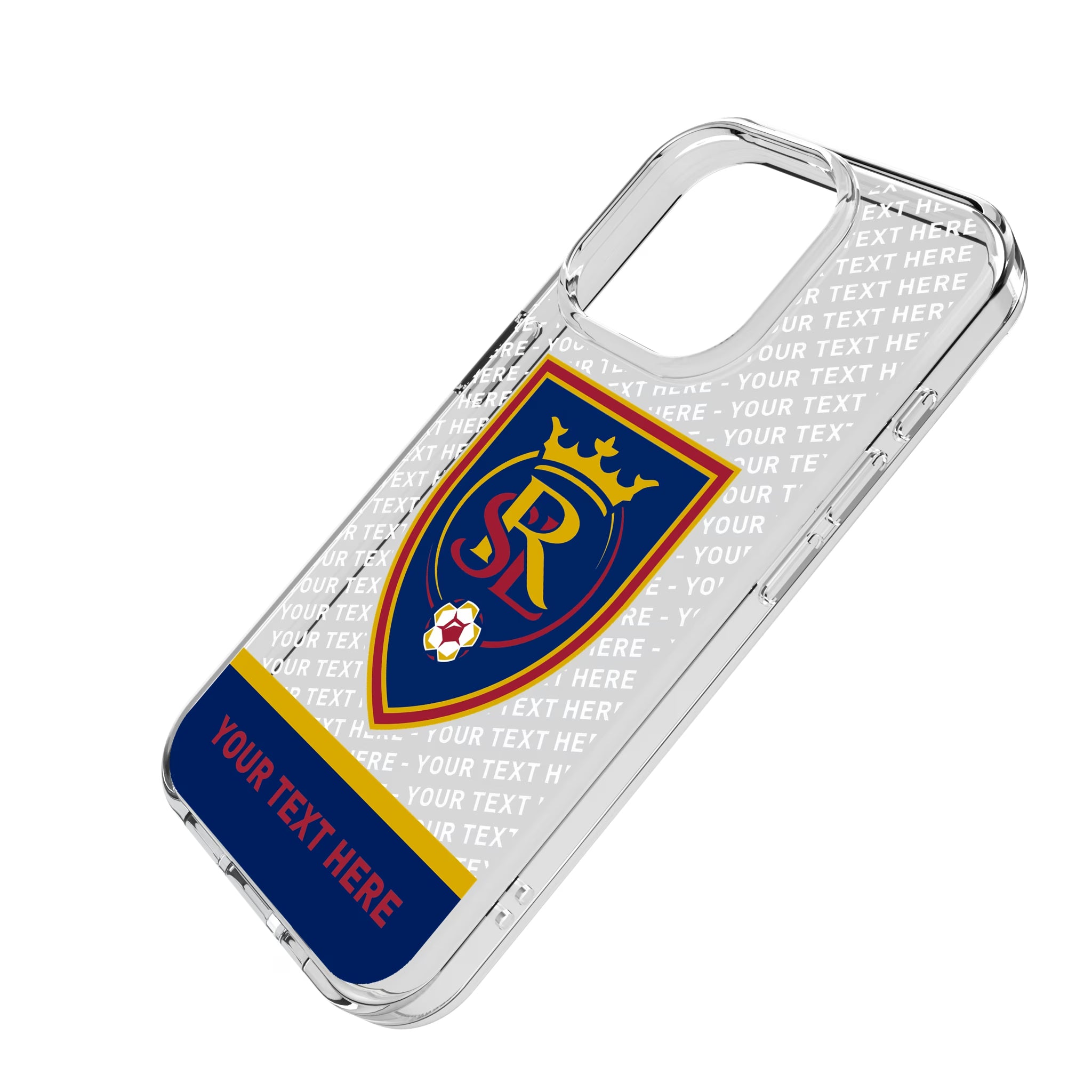 Real Salt Lake Personalized EndZone Plus iPhone Clear Phone Case for Apple iPhone - Isometric View