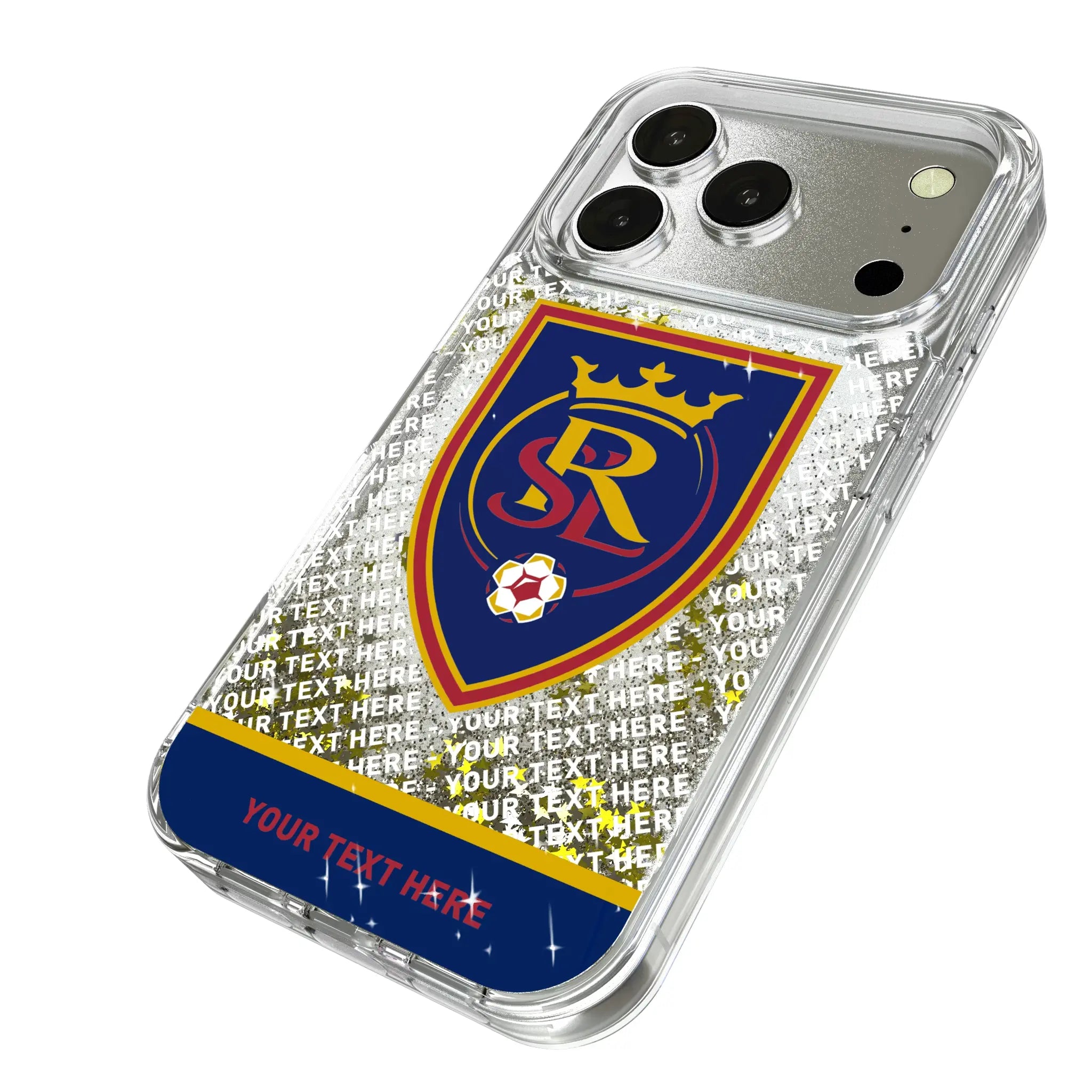 Real Salt Lake Personalized EndZone Plus iPhone Glitter Phone Case for Apple iPhone - Isometric View