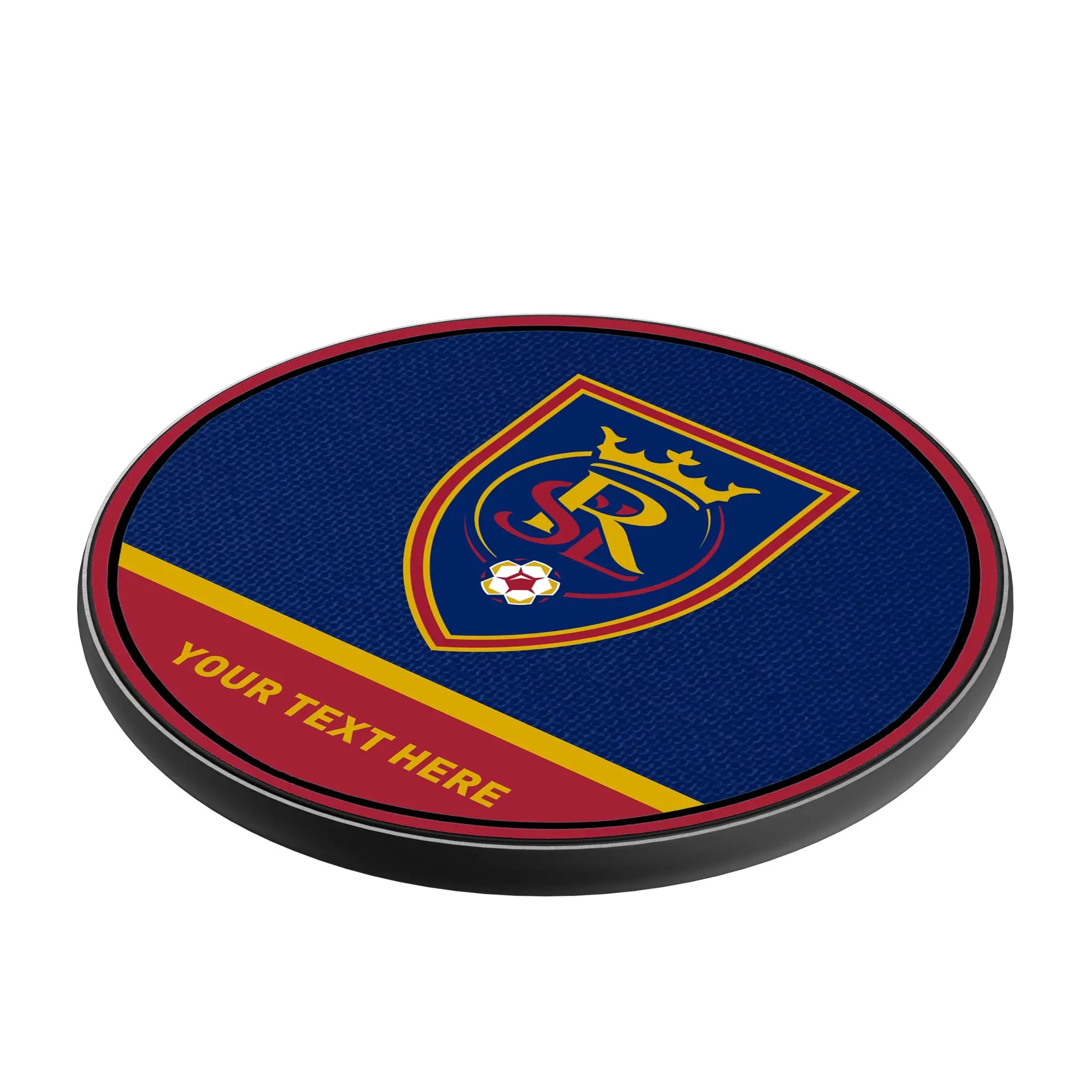 Real Salt Lake Personalized Endzone Solid 15-Watt Wireless Charger - Isometric View