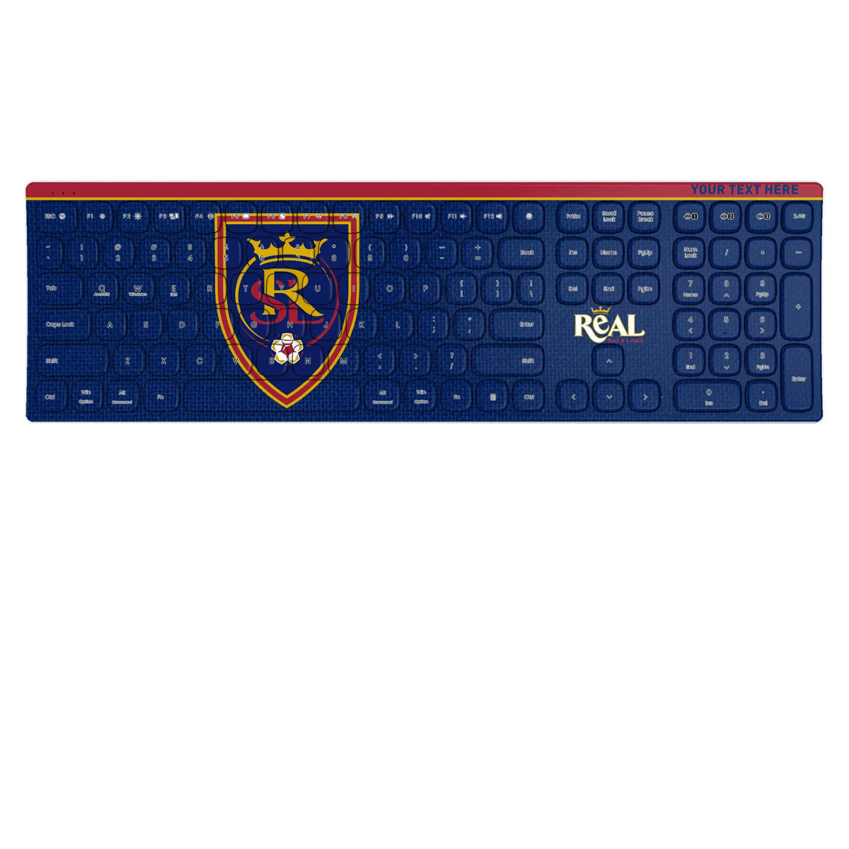 Real Salt Lake Personalized Endzone Solid KKB605 Curved Wireless Keyboard