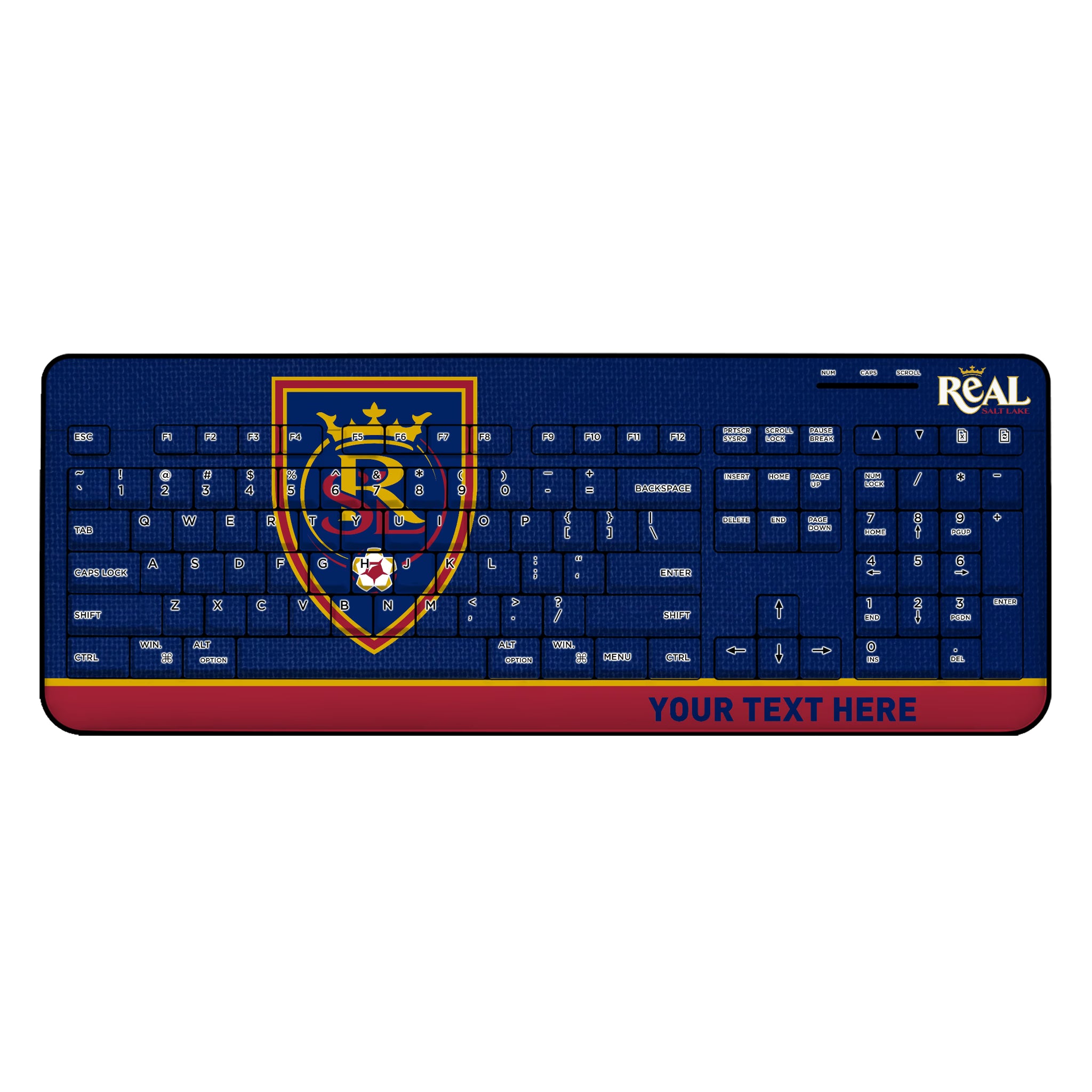 Real Salt Lake Personalized Endzone Solid Wireless USB Keyboard