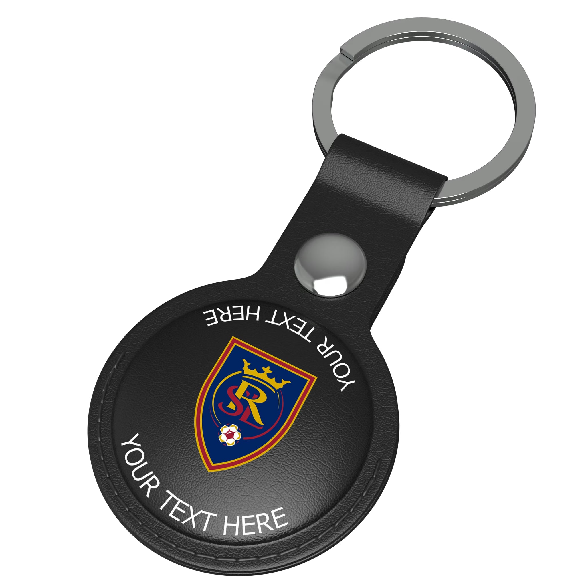 Real Salt Lake Personalized Insignia AirTag Black Airtag Holder - Isometric View