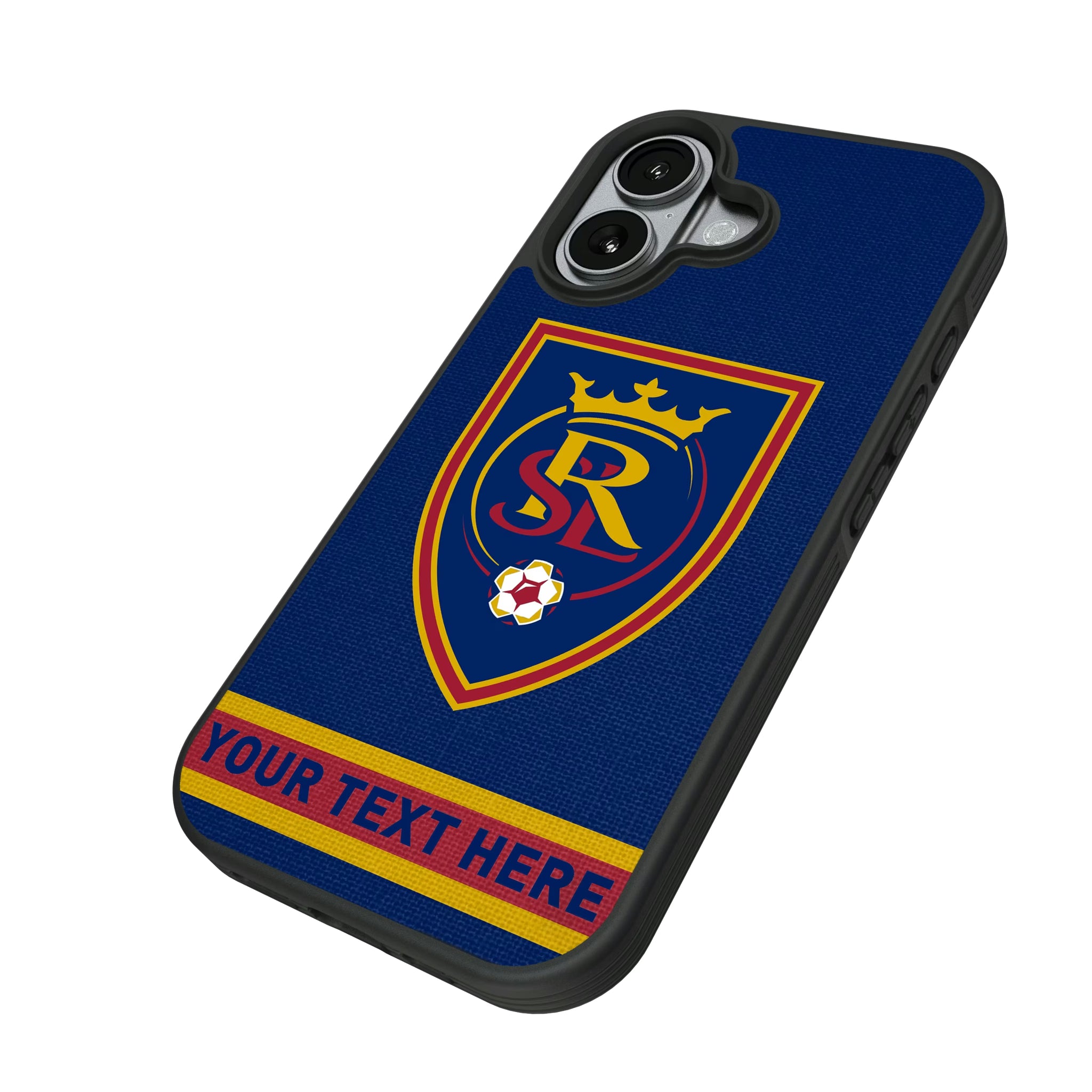 Real Salt Lake Personalized Stripe iPhone Bump Phone Case for Apple iPhone - Isometric View#Device_iPhone 17