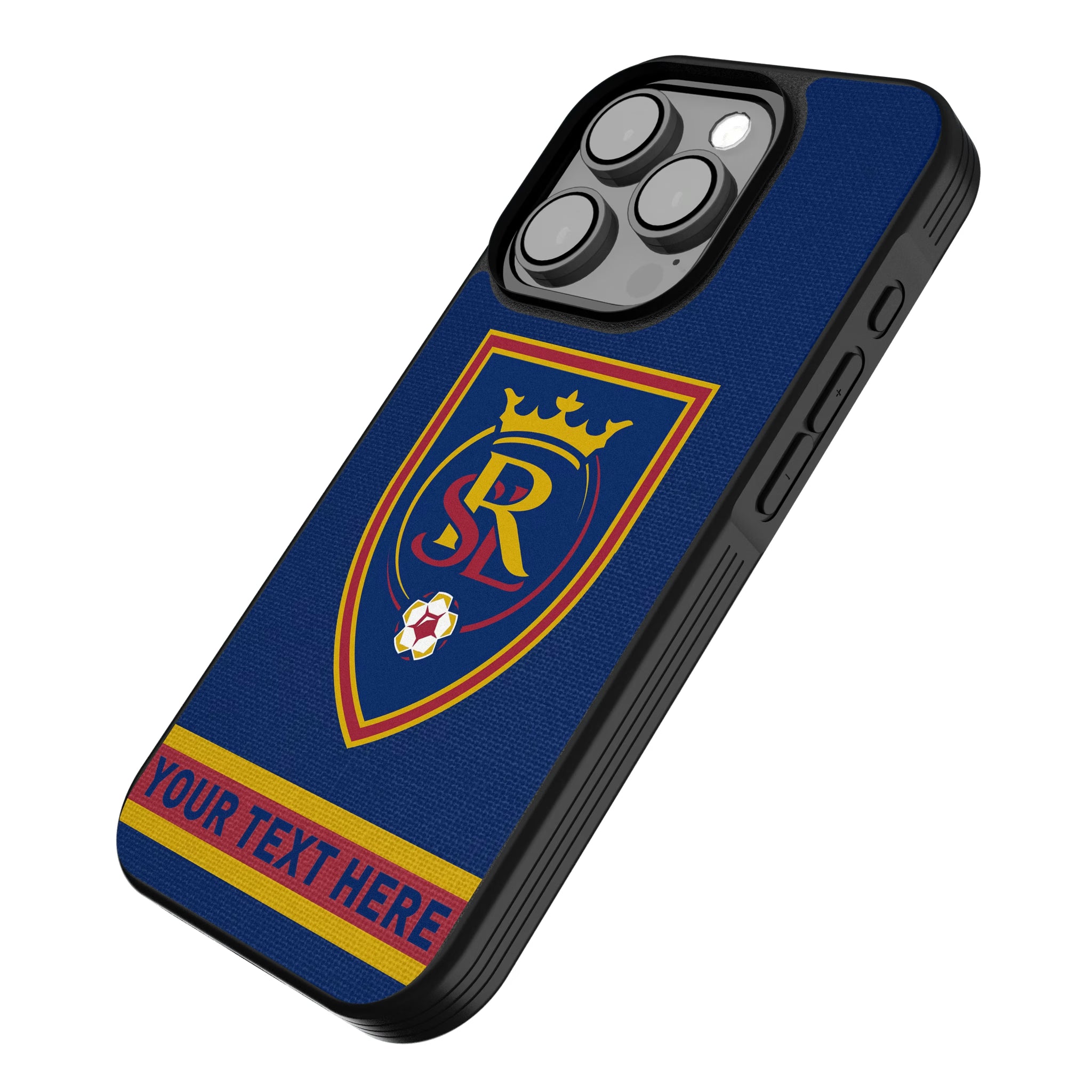 Real Salt Lake Personalized Stripe iPhone Bump Phone Case for Apple iPhone - Isometric View