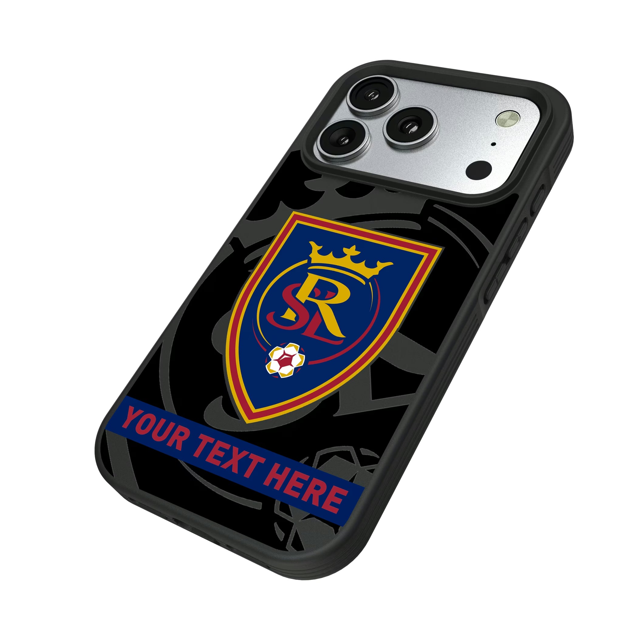 Real Salt Lake Personalized Tilt iPhone Bump Phone Case for Apple iPhone - Isometric View#Device_iPhone 17 Pro
