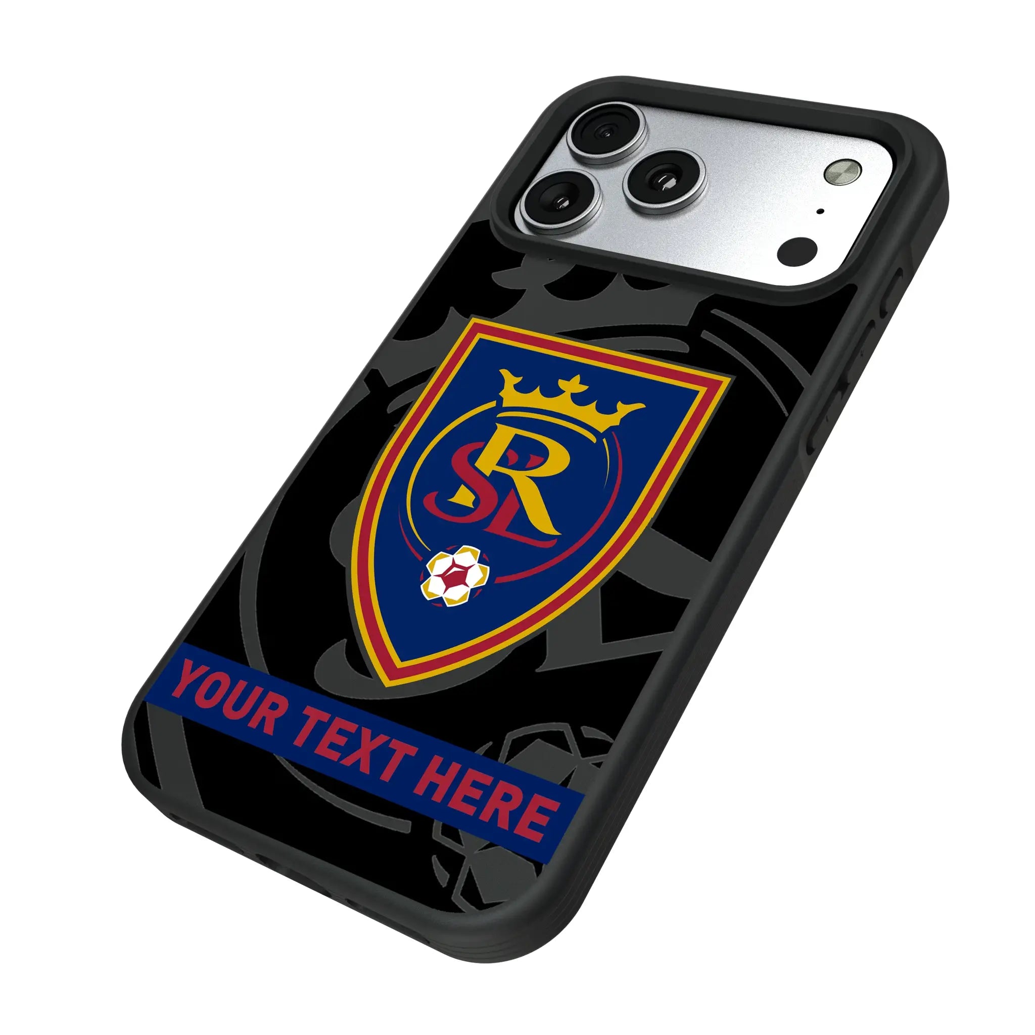 Real Salt Lake Personalized Tilt iPhone Bump Phone Case for Apple iPhone - Isometric View#Device_iPhone 17 Pro Max