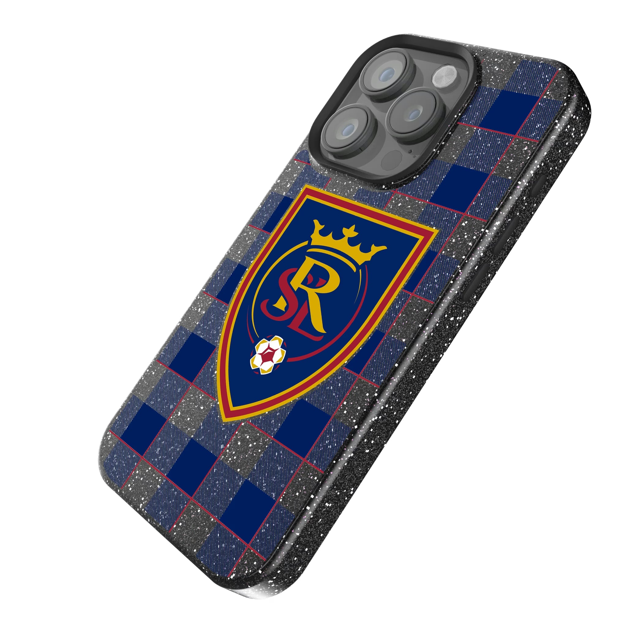 Real Salt Lake Plaid iPhone Bling Phone Case for Apple iPhone - Isometric View