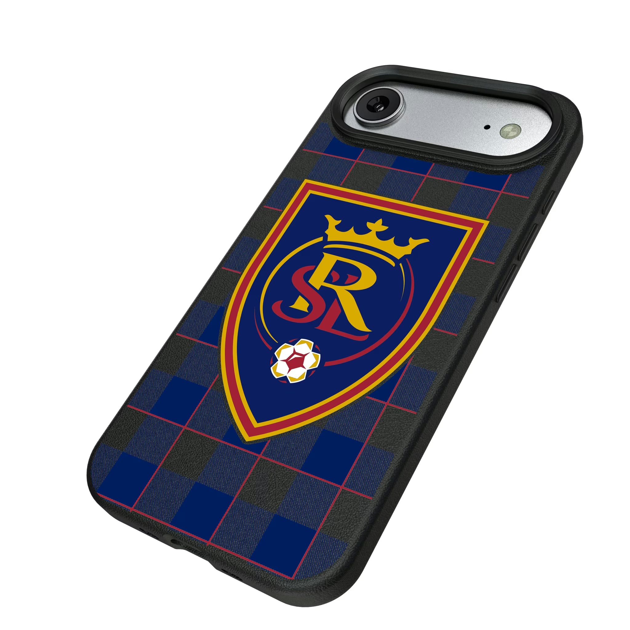 Real Salt Lake Plaid iPhone MagSafe Compatible Phone Case for Apple iPhone - Isometric View#Device_iPhone Air