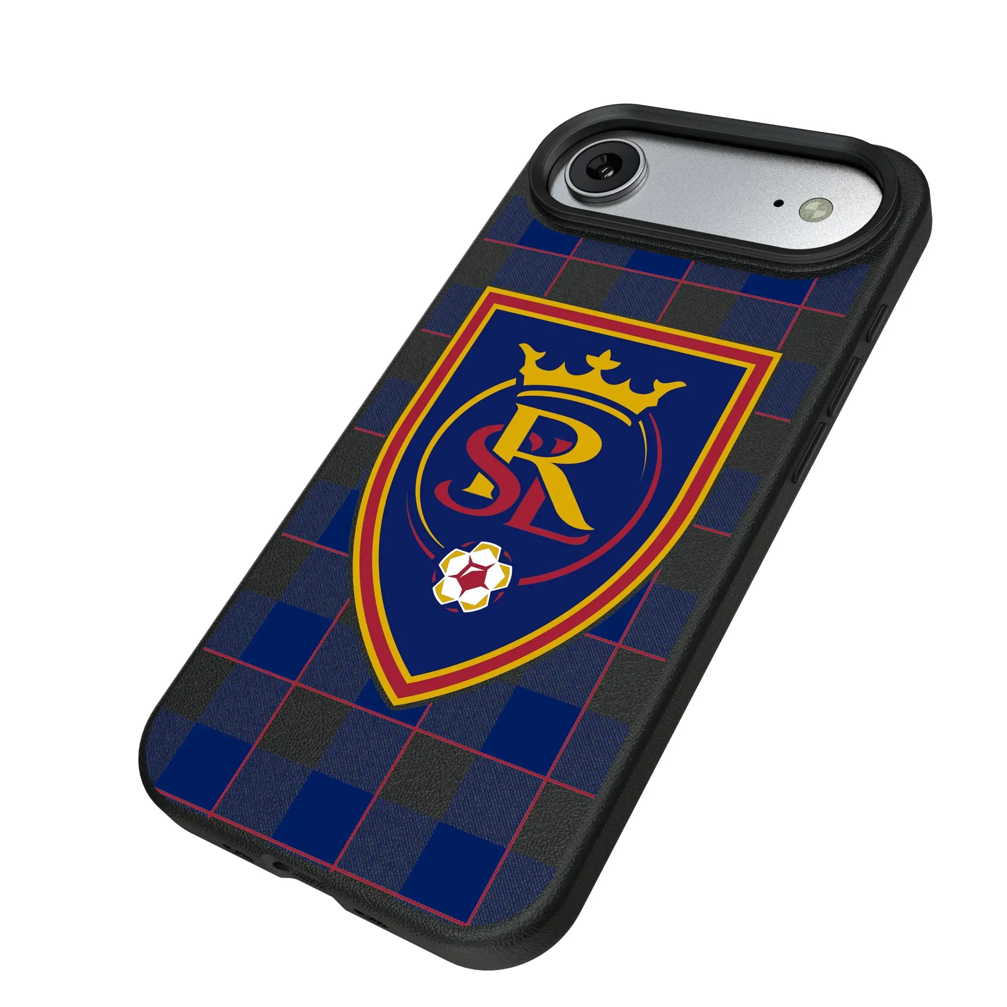 Real Salt Lake Plaid iPhone MagSafe Compatible Phone Case for Apple iPhone - Isometric View#Device_iPhone Air