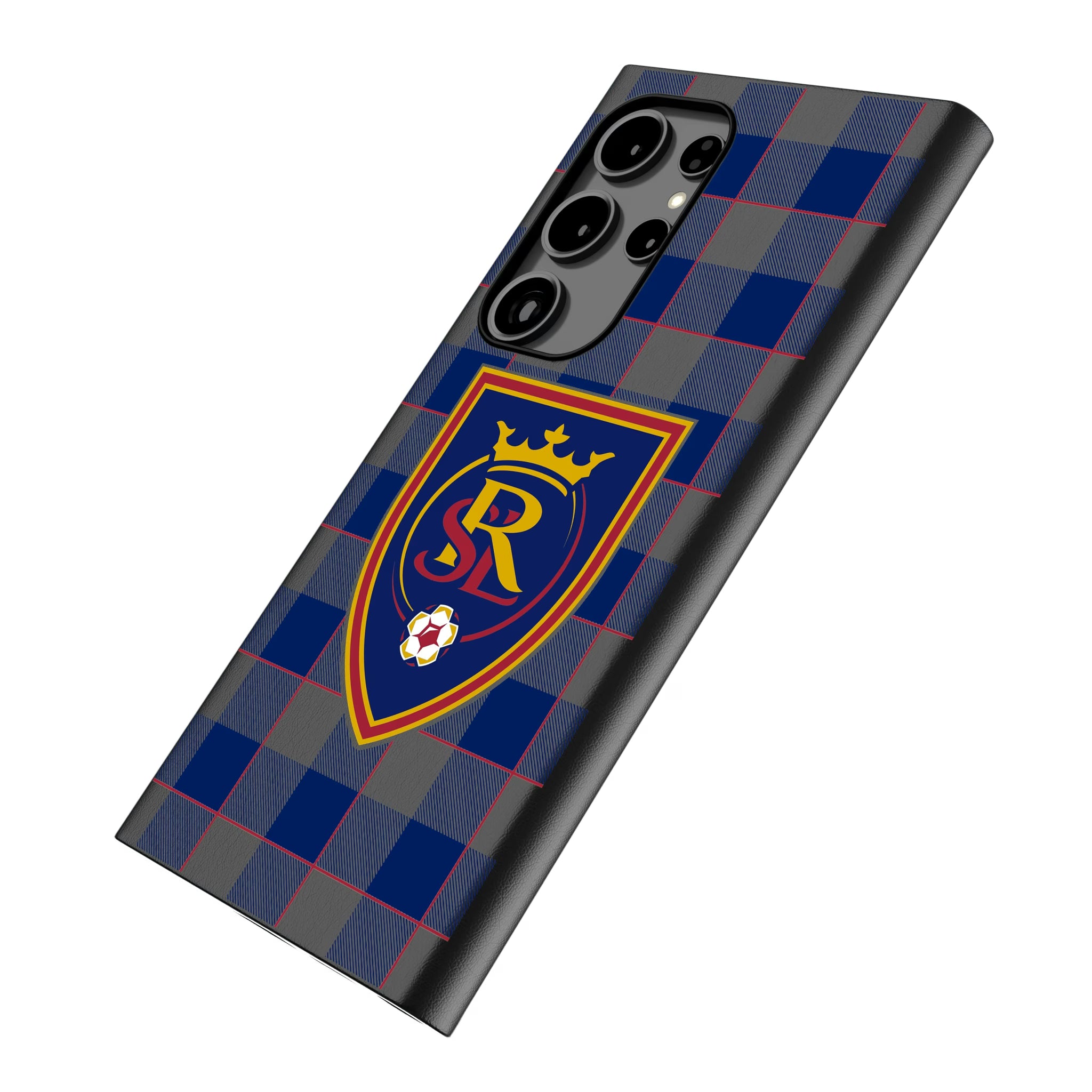 Real Salt Lake Plaid Galaxy MagSafe Compatible Phone Case for Samsung Galaxy - Isometric View
