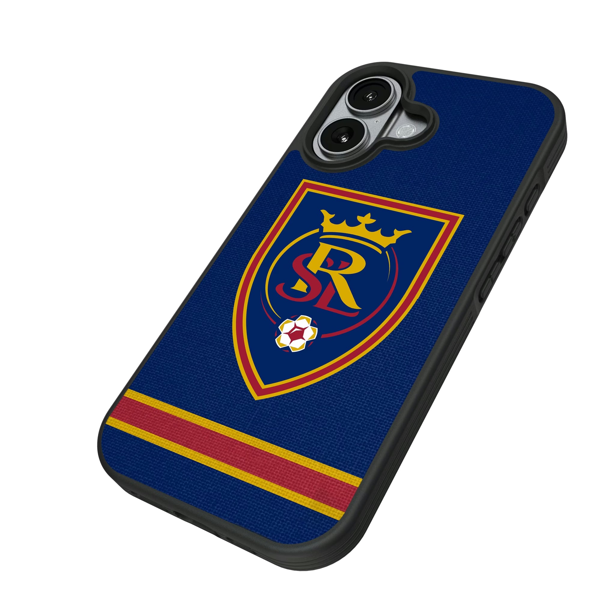 Real Salt Lake Stripe iPhone Bump Phone Case for Apple iPhone - Isometric View#Device_iPhone 17