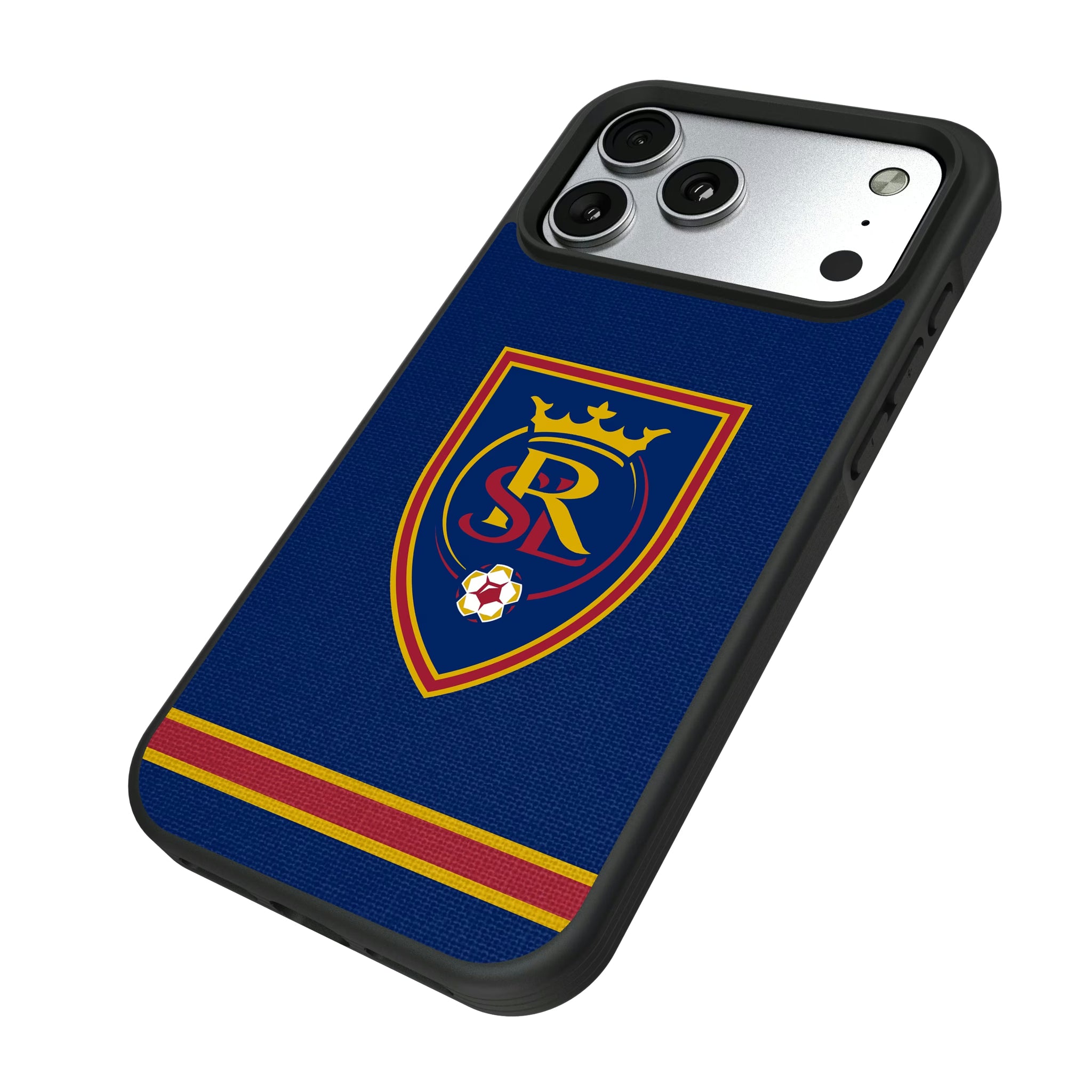 Real Salt Lake Stripe iPhone Bump Phone Case for Apple iPhone - Isometric View#Device_iPhone 17 Pro Max