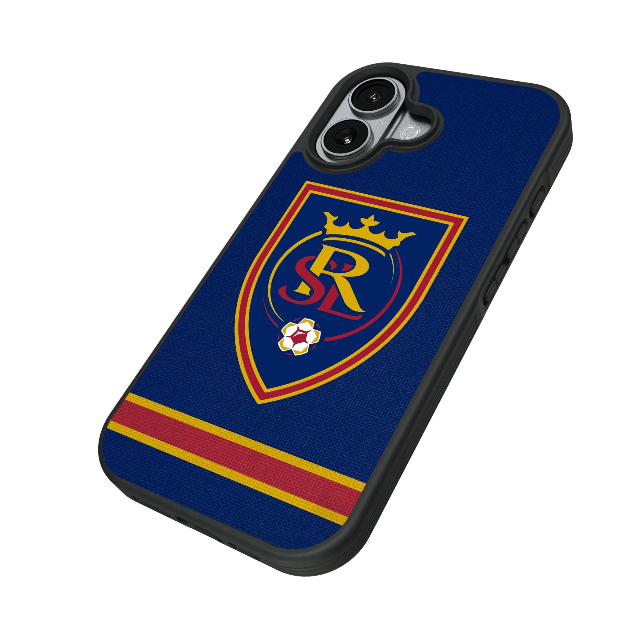 Real Salt Lake Stripe iPhone Bump Phone Case for Apple iPhone - Isometric View#Device_iPhone 17