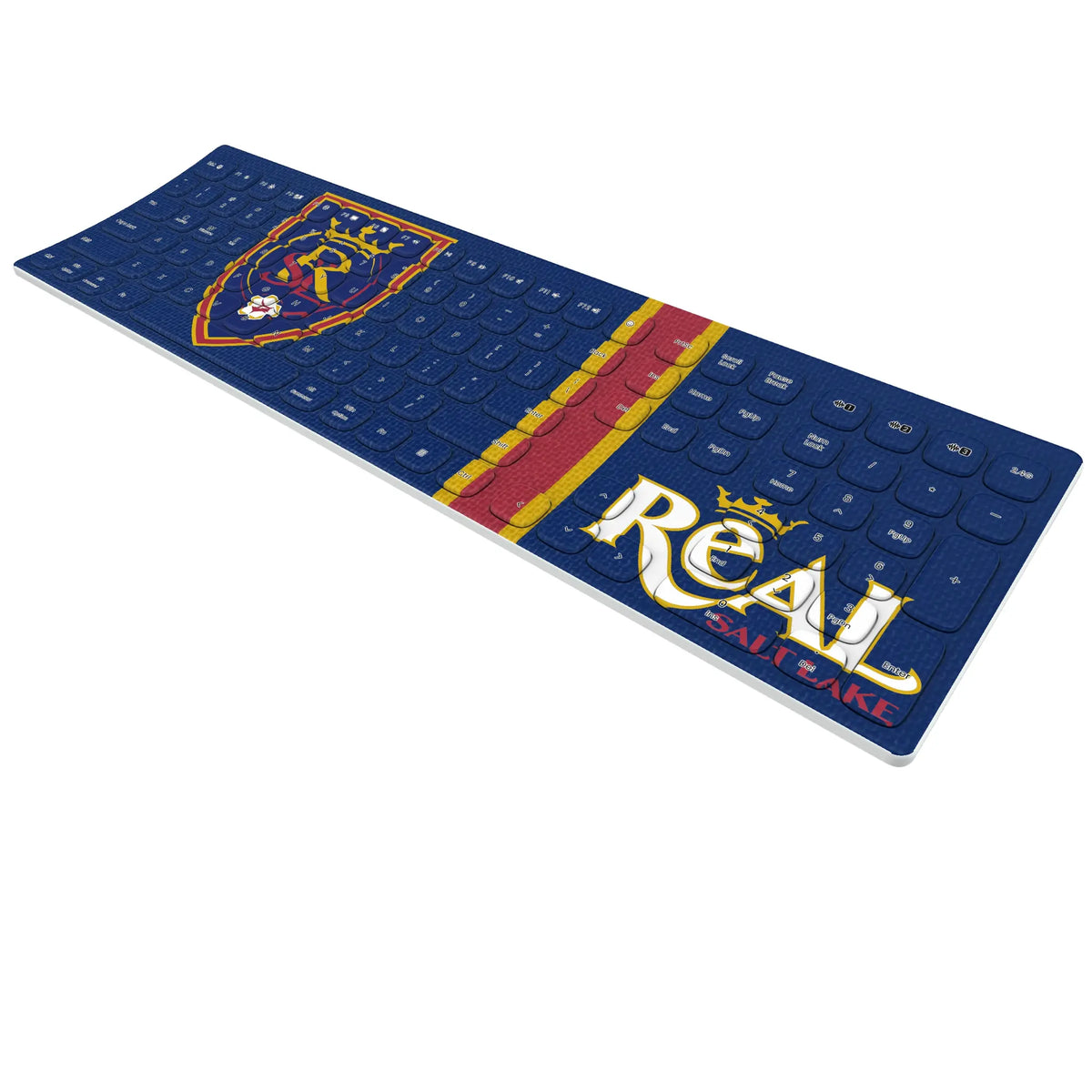 Real Salt Lake Stripe KKB605 Curved Wireless Keyboard - Isometric View