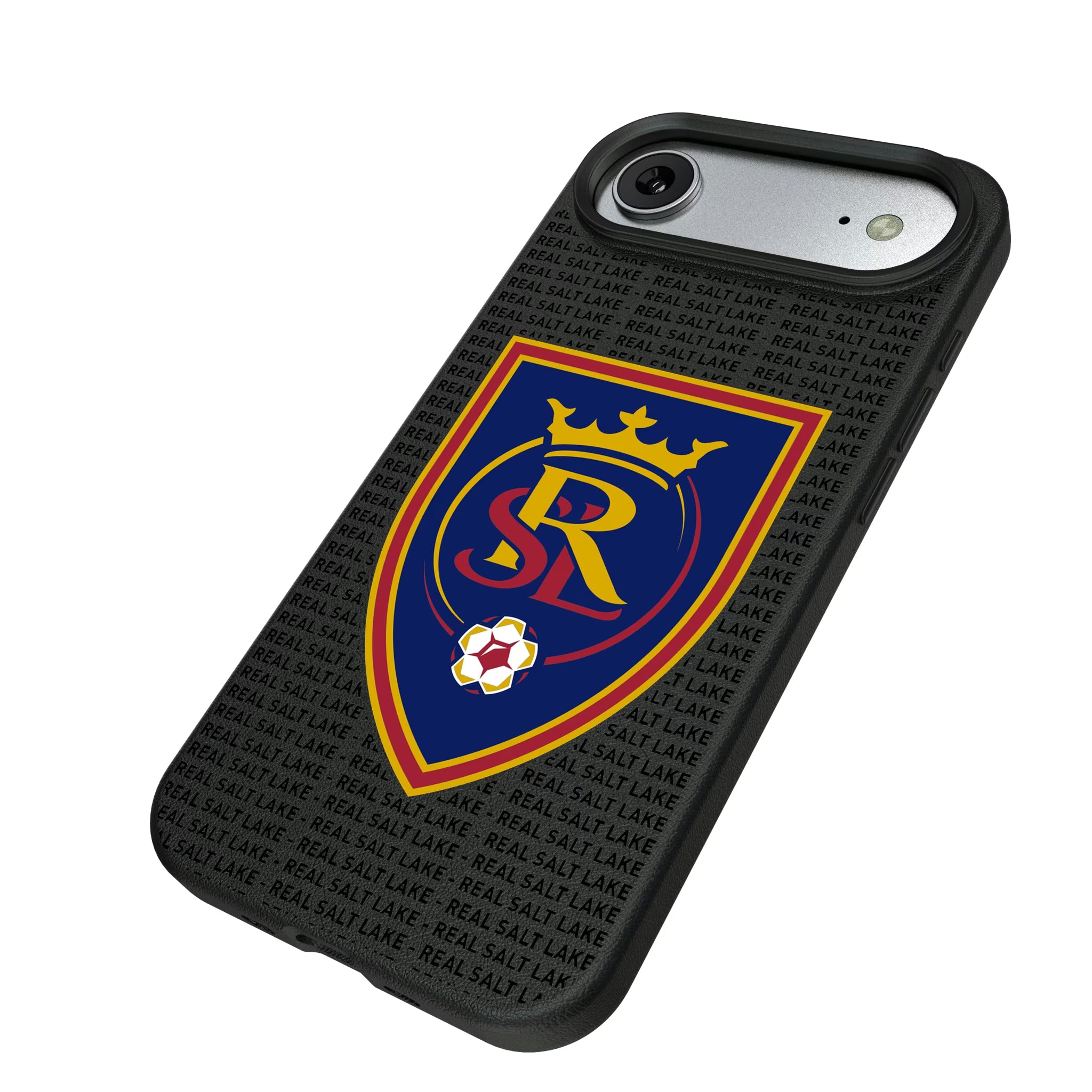 Real Salt Lake Text Backdrop iPhone MagSafe Compatible Phone Case for Apple iPhone - Isometric View#Device_iPhone Air