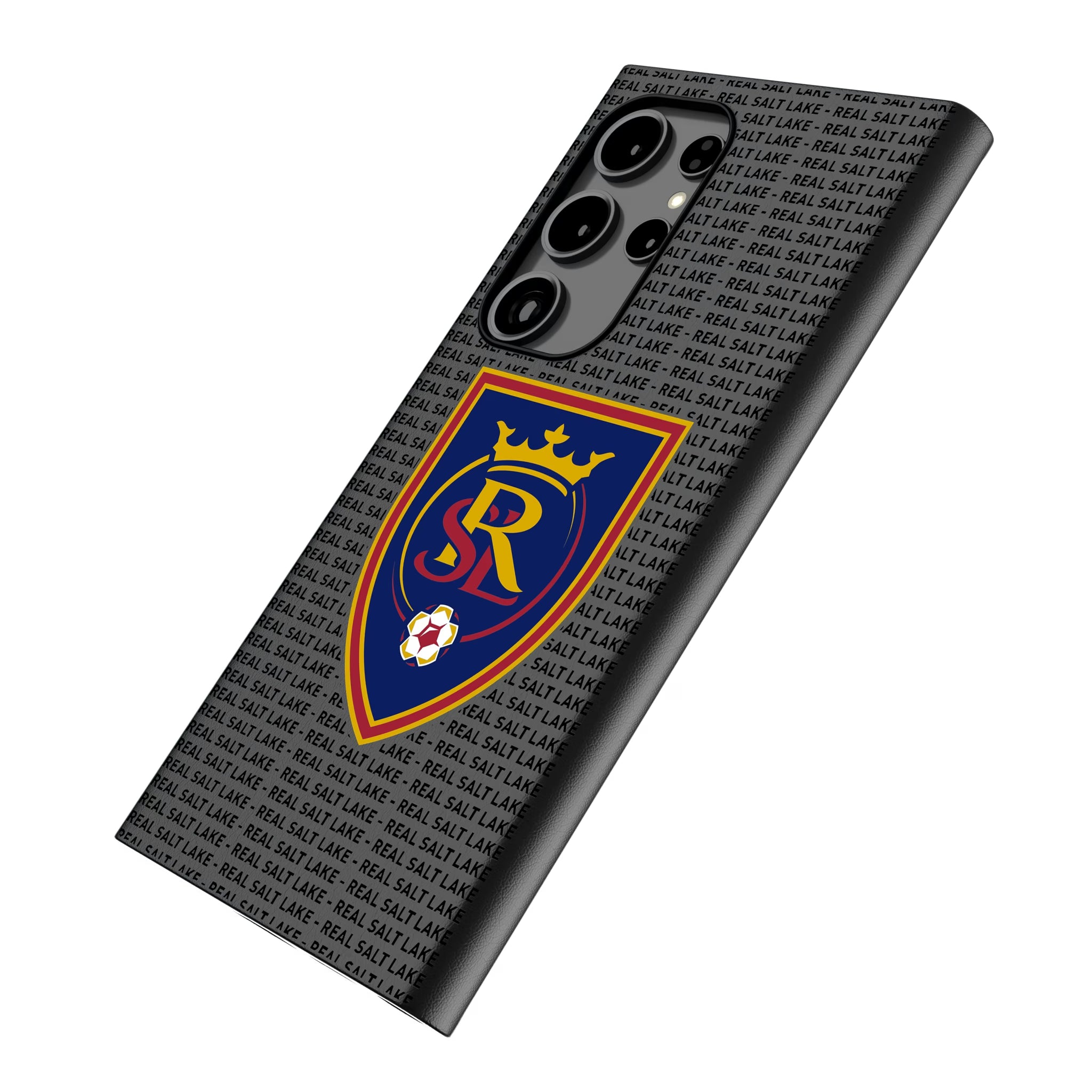 Real Salt Lake Text Backdrop Galaxy MagSafe Compatible Phone Case for Samsung Galaxy - Isometric View