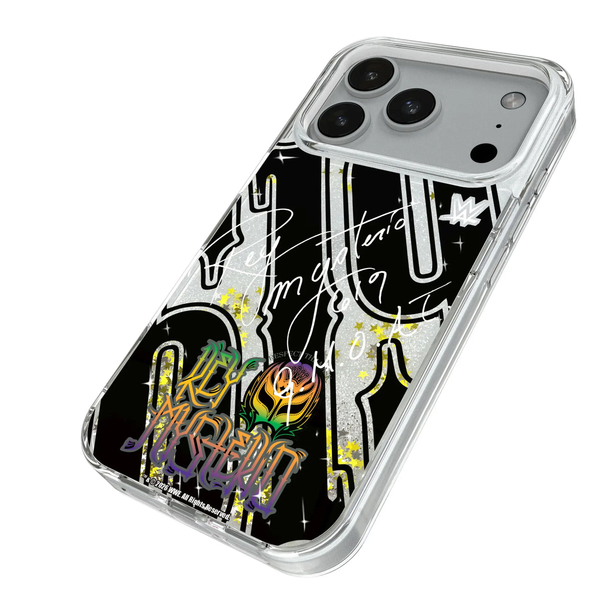 Rey Mysterio Impact iPhone Glitter Phone Case for Apple iPhone - Isometric View#Device_iPhone 18 Pro