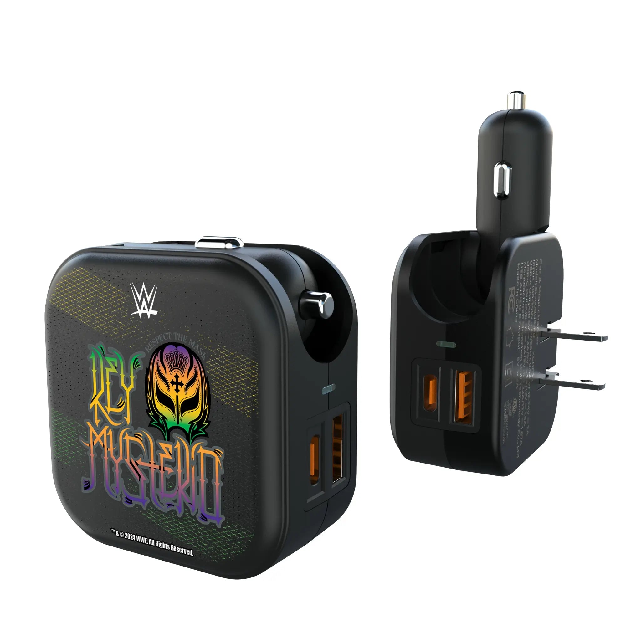 Rey Mysterio Steel 2 in 1 USB A/C Charger