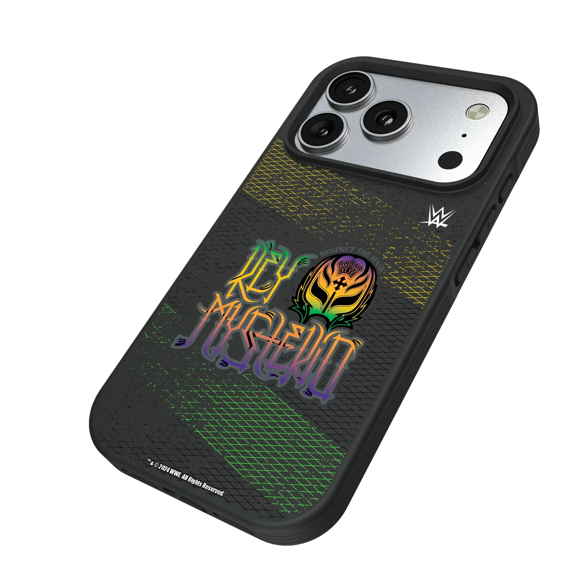 Rey Mysterio Steel iPhone Bump Phone Case for Apple iPhone - Isometric View#Device_iPhone 17 Pro